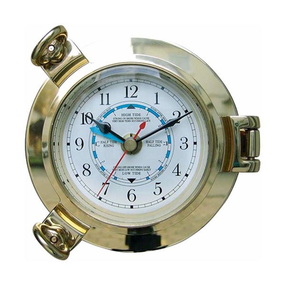 mit Bullaugen Linoows Uhr cm 14 Tidenuhr Tidenanzeige, Wanduhr