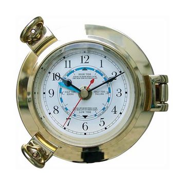 Linoows Uhr Wanduhr mit Tidenanzeige, Bullaugen Tidenuhr 14 cm