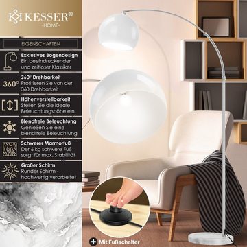 KESSER LED Bogenlampe, Nicht enthalten/ LED geeignet, Bogenlampe + standfestem Marmorfuß höhenverstellbar 146-22cm