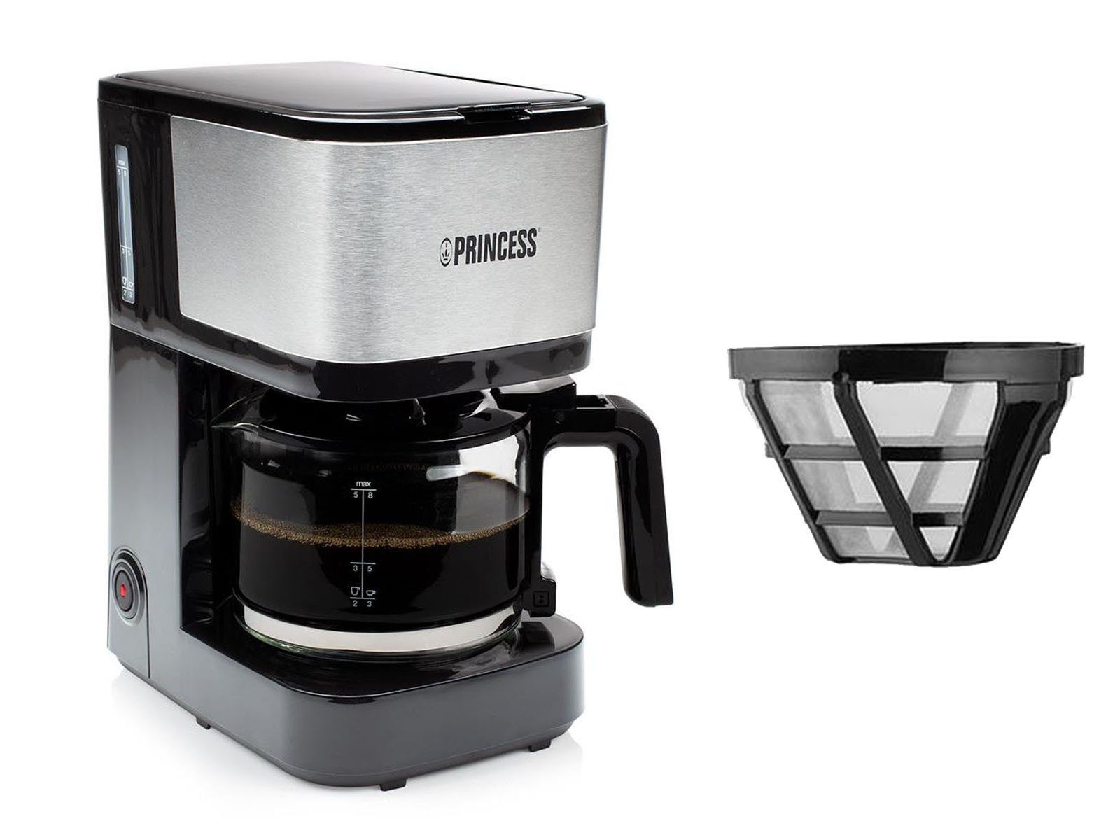 PRINCESS Filterkaffeemaschine, mit Edelstahl & Glaskanne, 2x  Permanentfilter für Filter-Kaffee Pulver – auch für Camping online kaufen |  OTTO