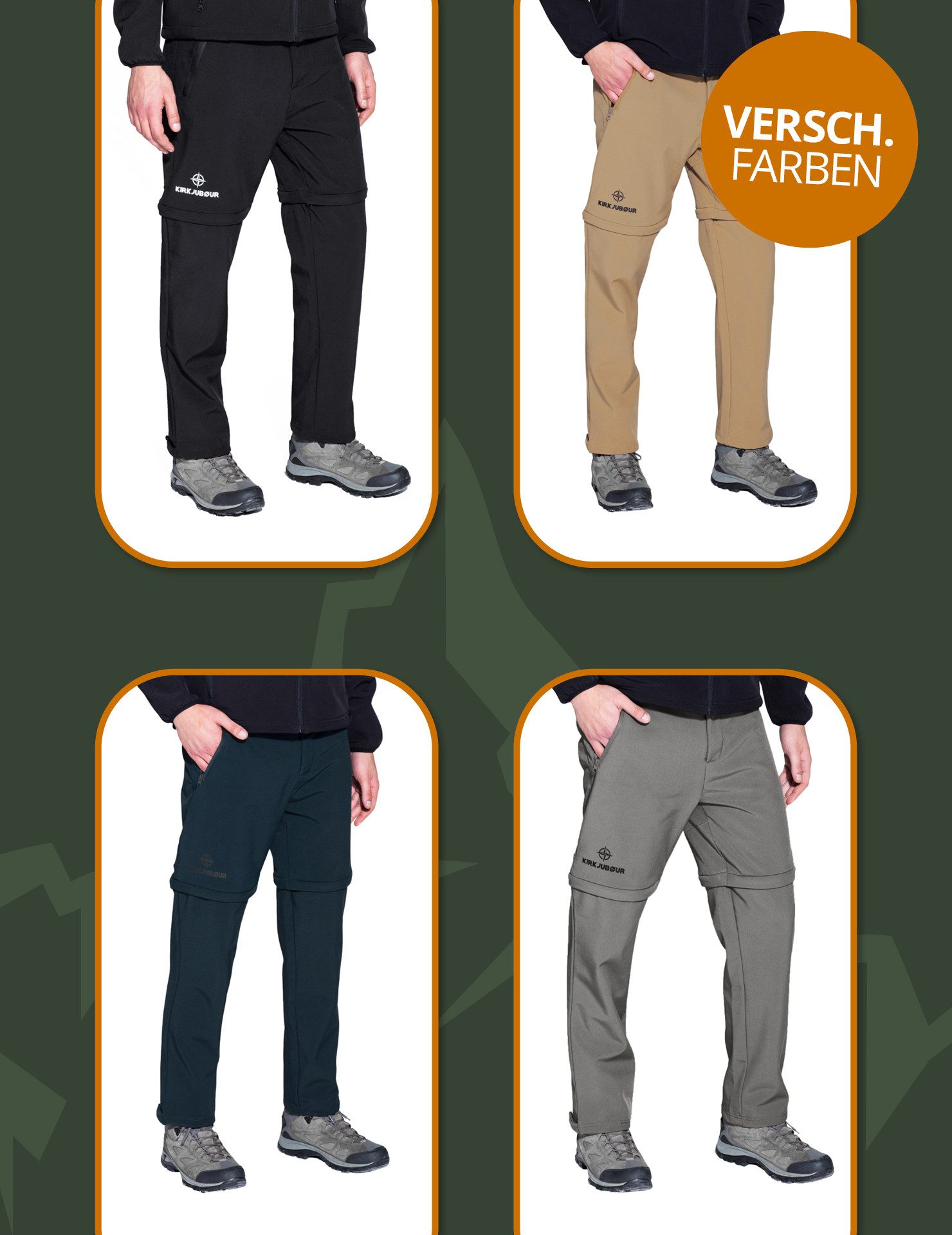 KIRKJUBOUR Trekkinghose Zip Off