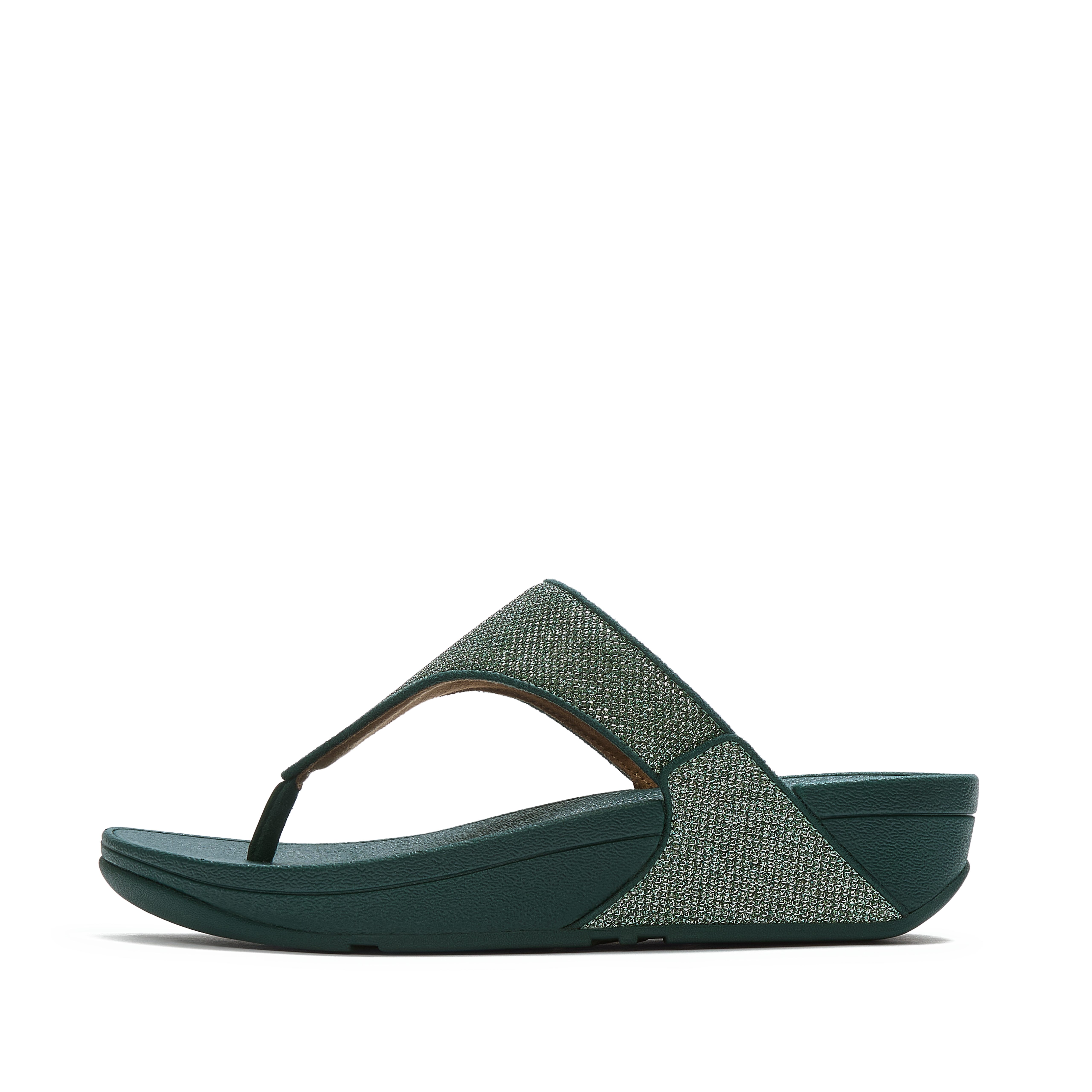 Fitflop LULU SHIMMERGLITZ TOE-POST SANDALS Dianette Keilabsatz, Zehentrenner, Badeschuh, Sommerschuh mit Glitzerdetails