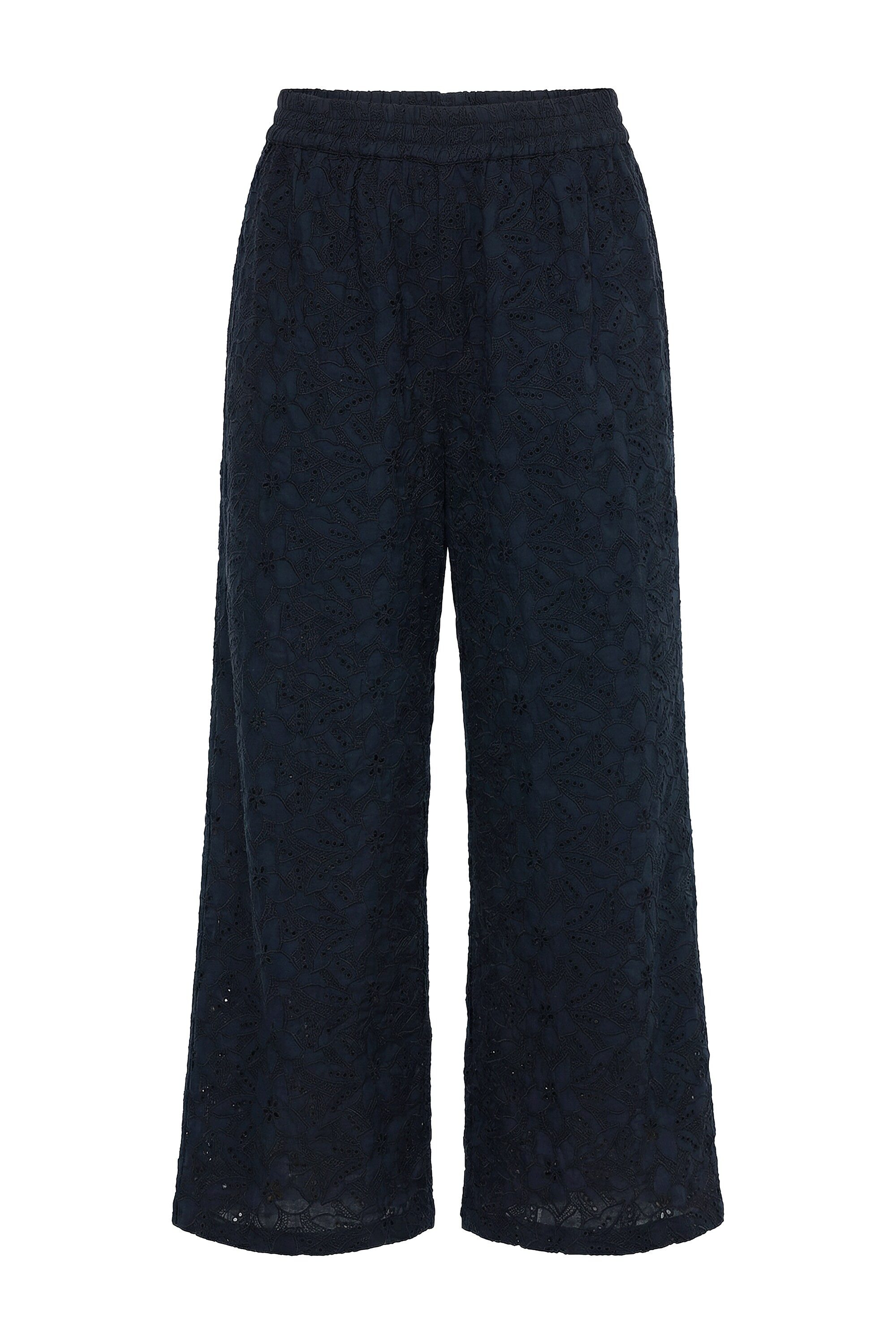 Studio Untold Schlupfhose Hose Wide Legs Baumwoll-Spitze Elastikbund günstig online kaufen
