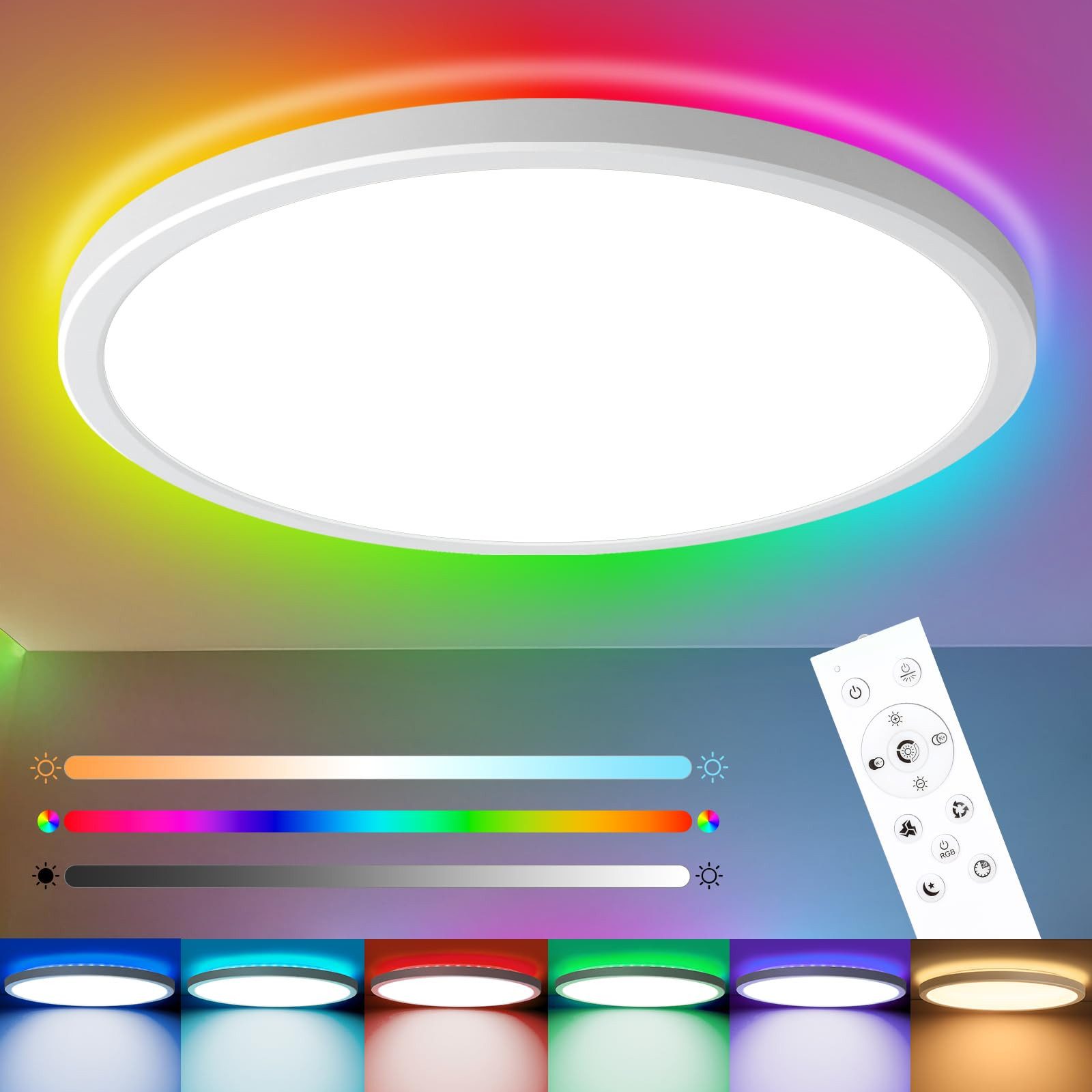 Oraymin Deckenleuchte LED Deckenlampe Flach Rund günstig online kaufen