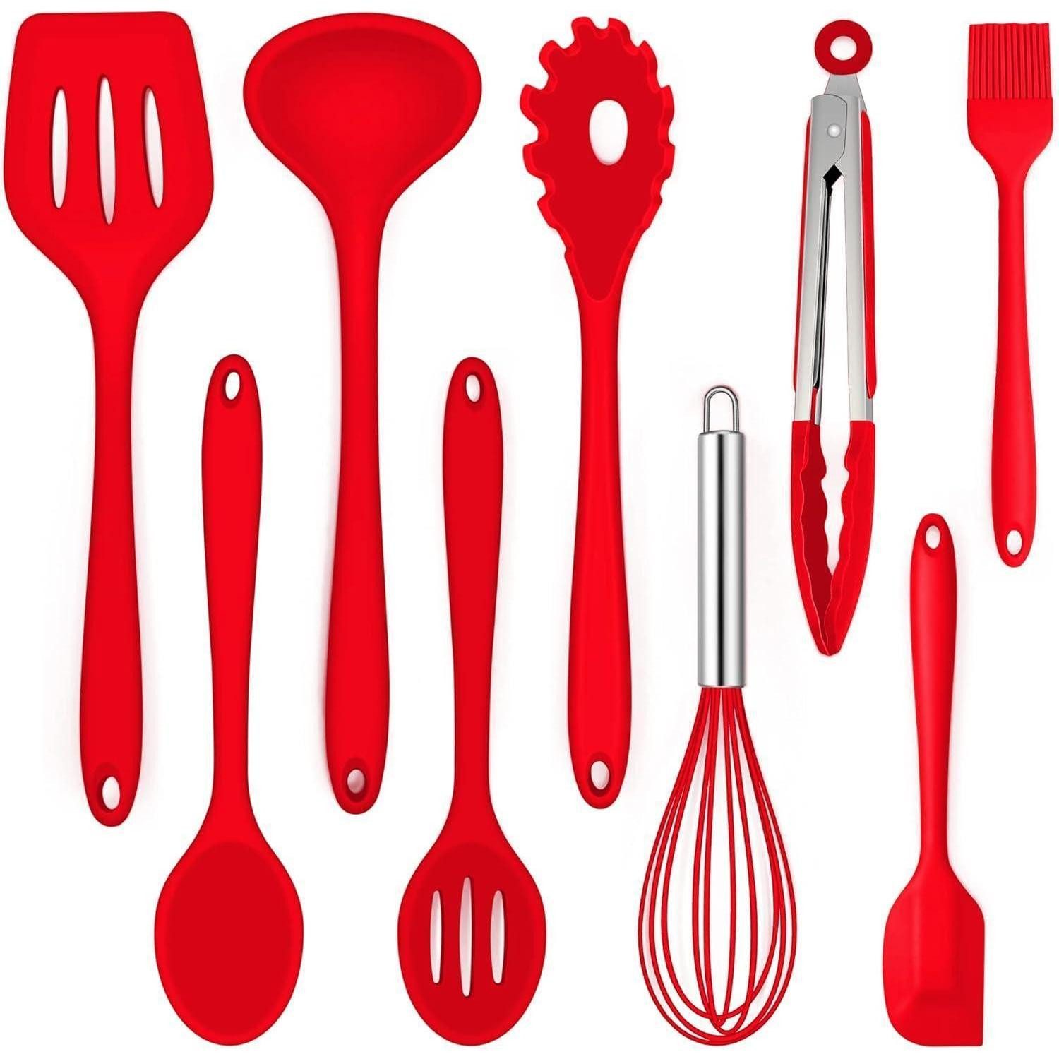 Kochbesteck-Set Küchenhelfer Set 9tlg Silikon Pfannenwender Schneebesen Bot