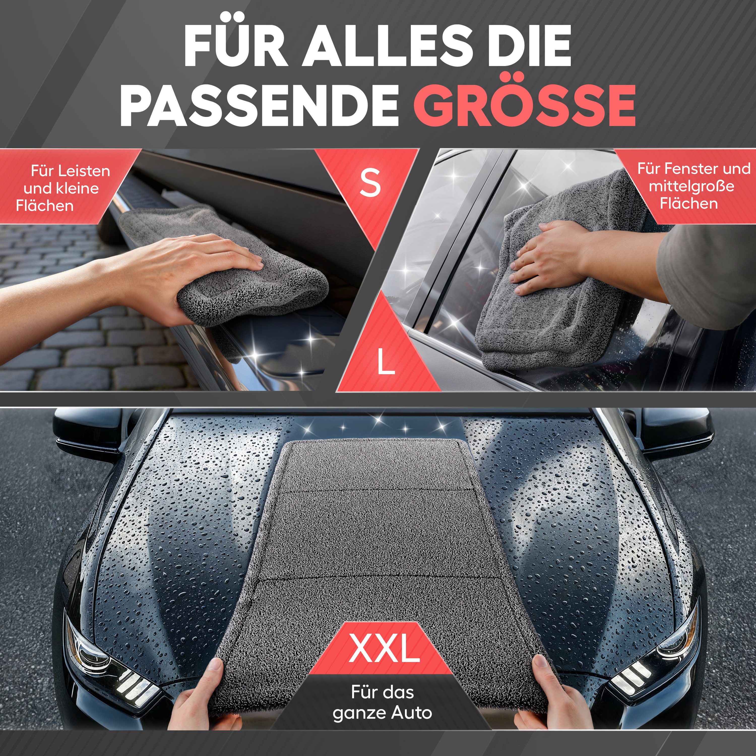 IVALITY IVALITY Auto Trockentuch XXL saugstarke 1400 GSM Twisted Mikrofaser Mikrofasertuch (Microfaser) – Bild 5 von 5