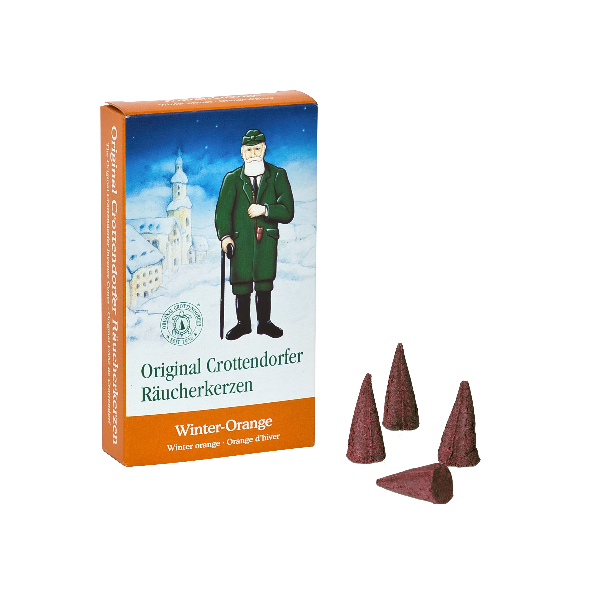 Crottendorfer Räucherkegel Original Crottendorfer Räucherkerzen Duft-Auswahl Weihnachtsdüfte (24 Stück pro Packung), Original Erzgebirge