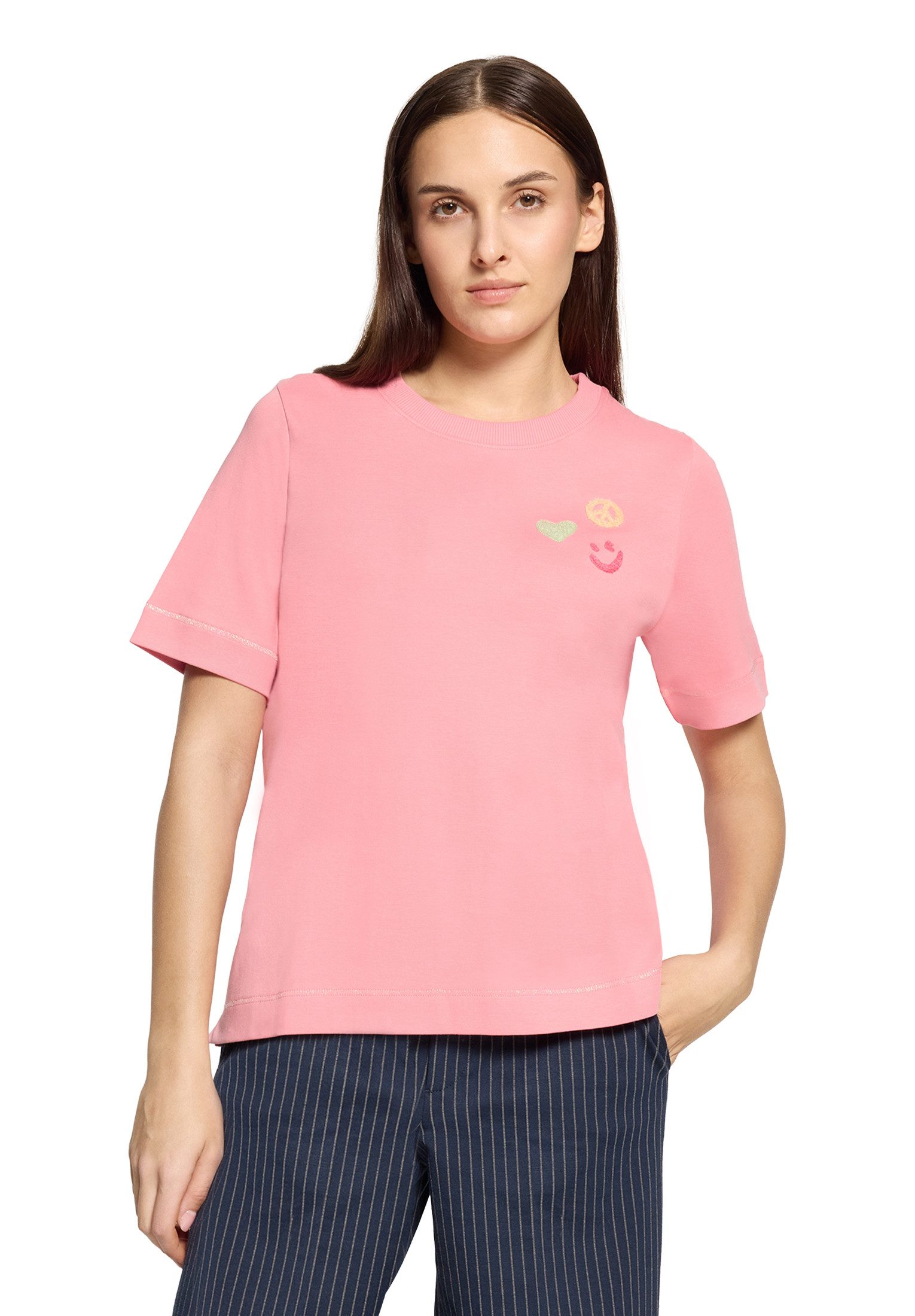 Kurzarmshirt Damen mit Stickerei