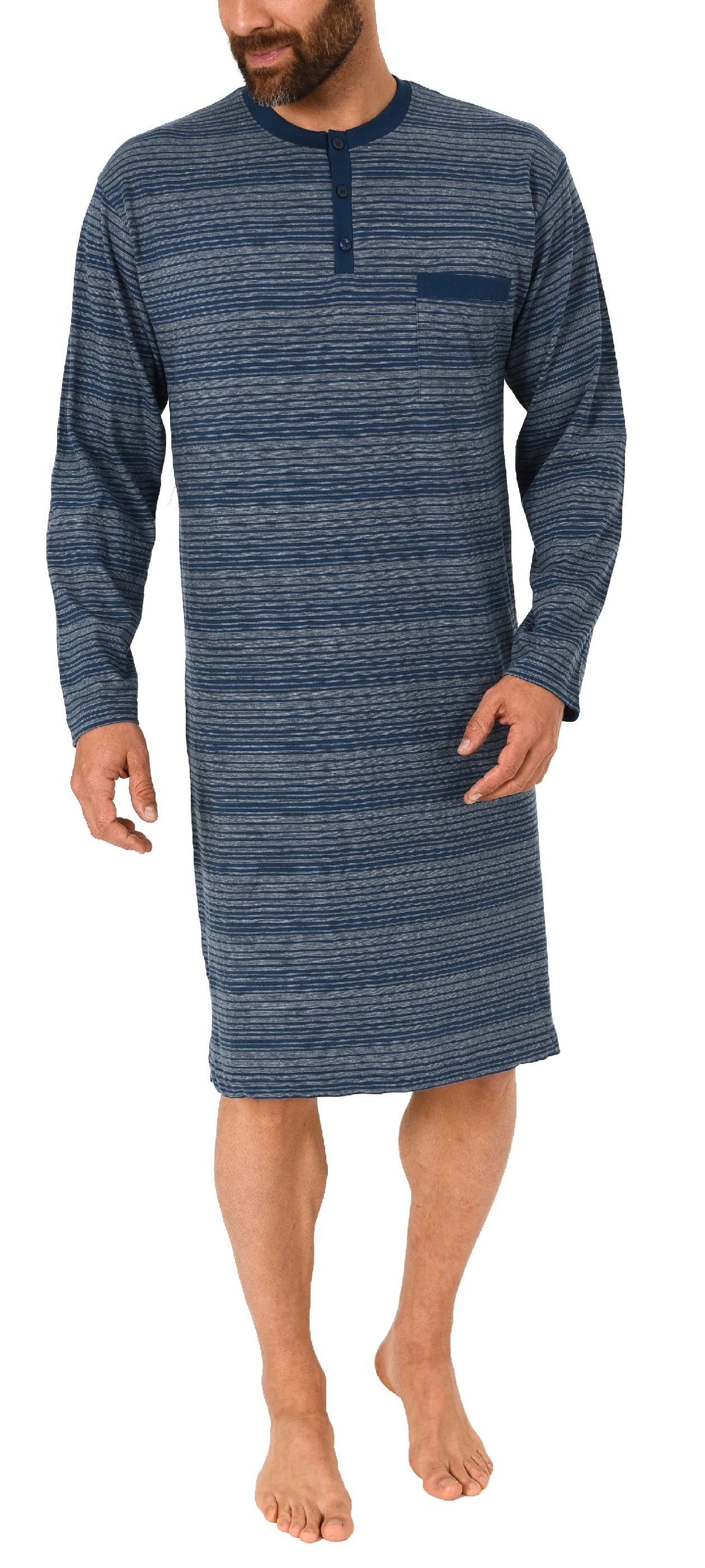 Normann Pyjama Herren Nachthemd langarm Streifenoptik günstig online kaufen