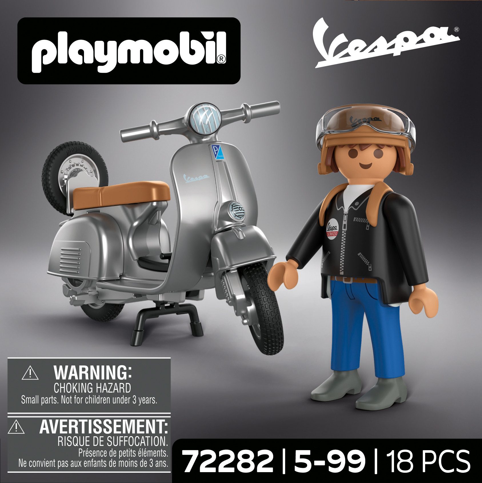Playmobil® 80 Jahre Vespa: Original Style (72282), Vespa Konstruktions-Spielset, (18 St), Made in Europe