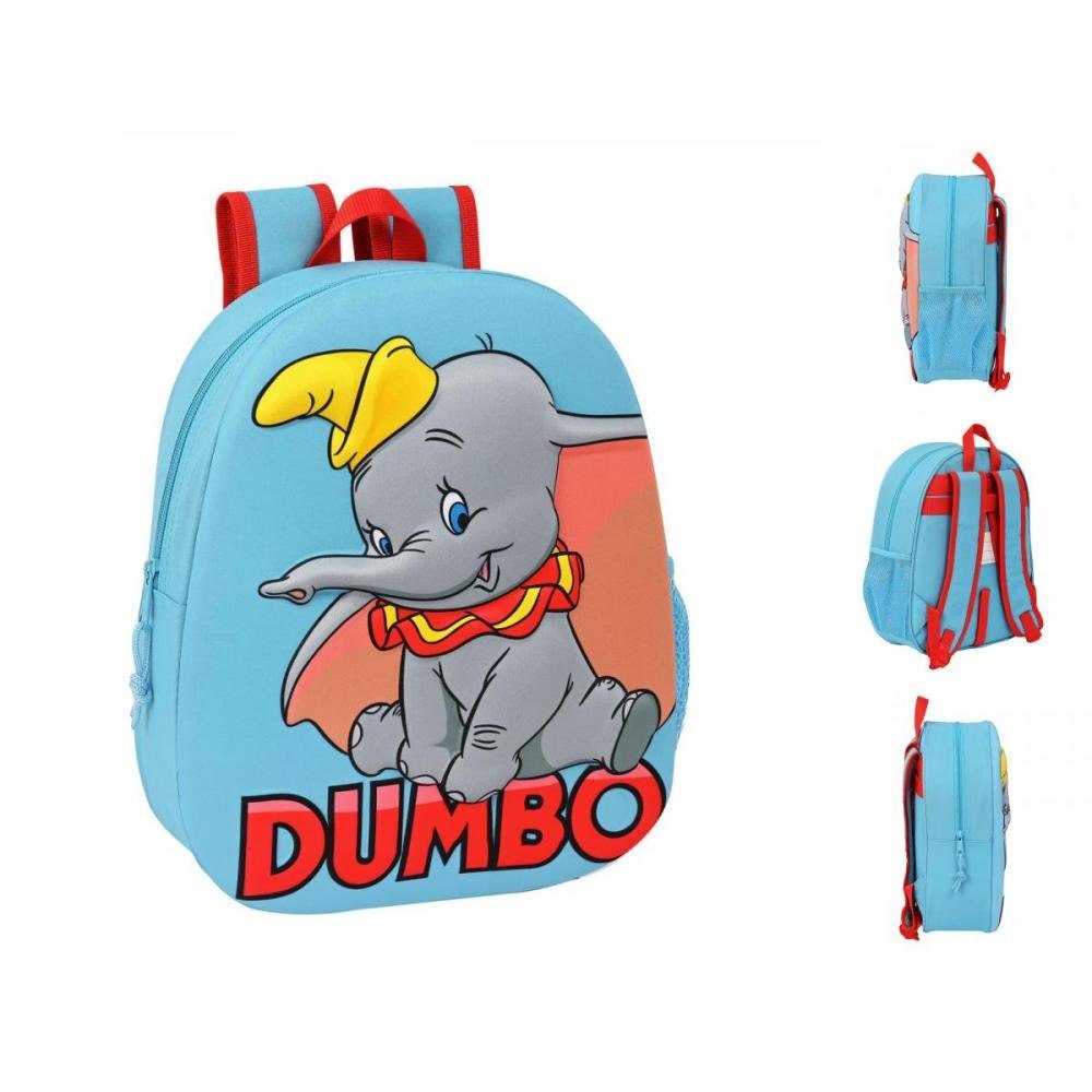 Disney Rucksack Kinder-Rucksack 3D Disney Dumbo Rot Hellblau