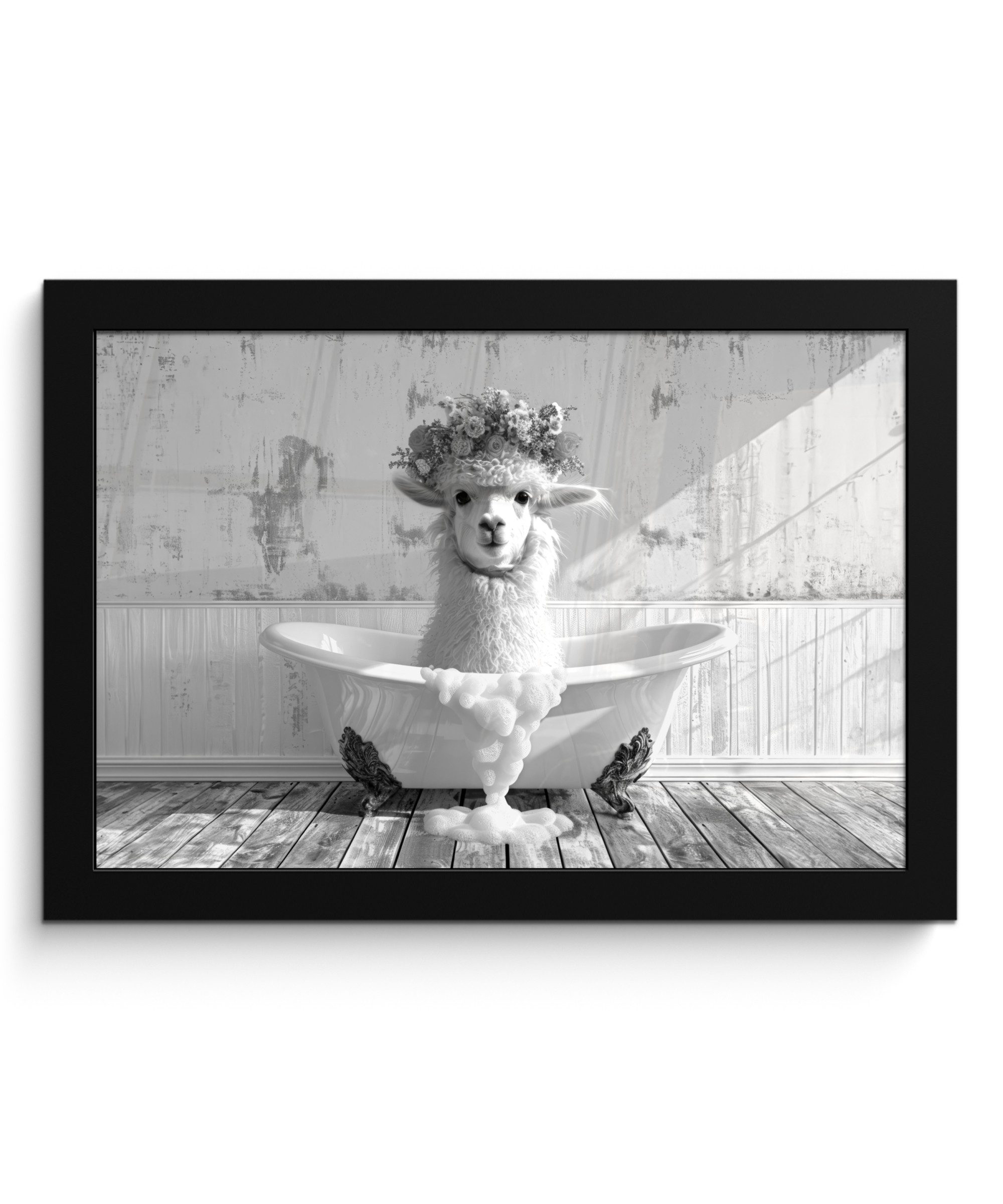 MuchoWow Poster Alpaka - Blumen - günstig online kaufen
