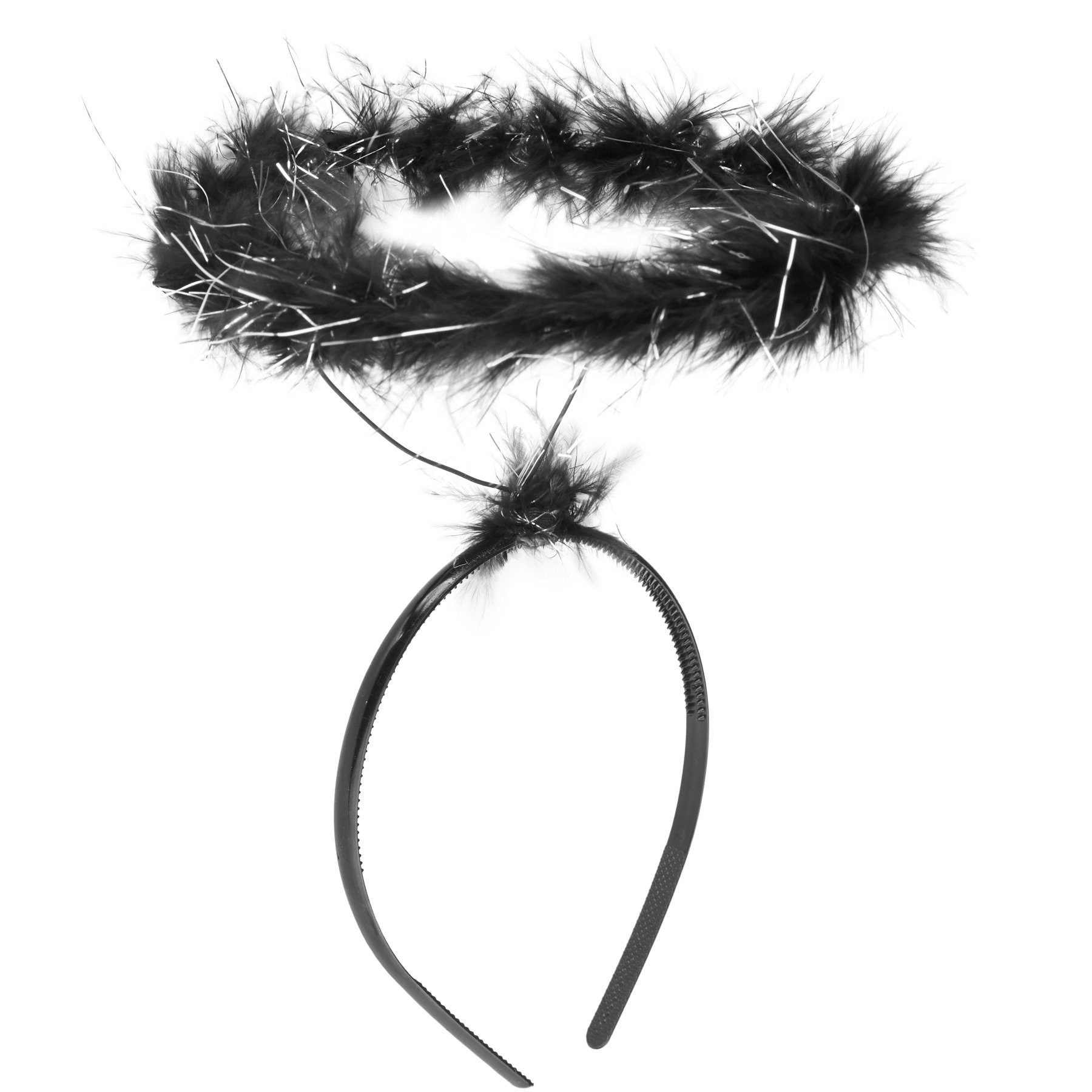 dressforfun Kostüm Faschingskleidung, auch Maskeradenverkleidung, in der Farbe schwarz, Durchmesser Heiligenschein: ca. 15 cm, Passt sich der Kopfform an