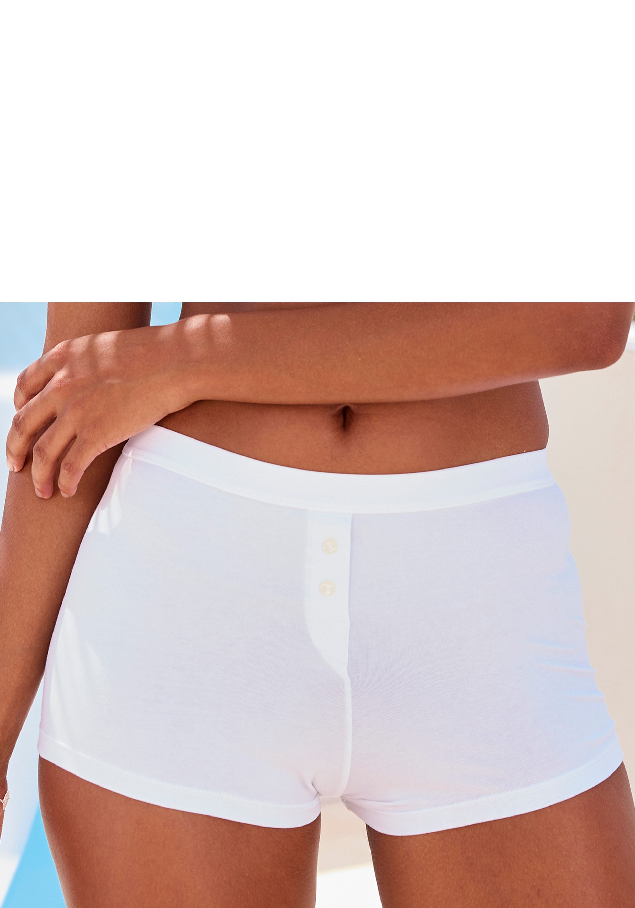 Vivance by Lascana Boxershorts als Wäsche-Set kombinierbar mit kurzem Bein & 2 aufgesetzten Zierknöpfe