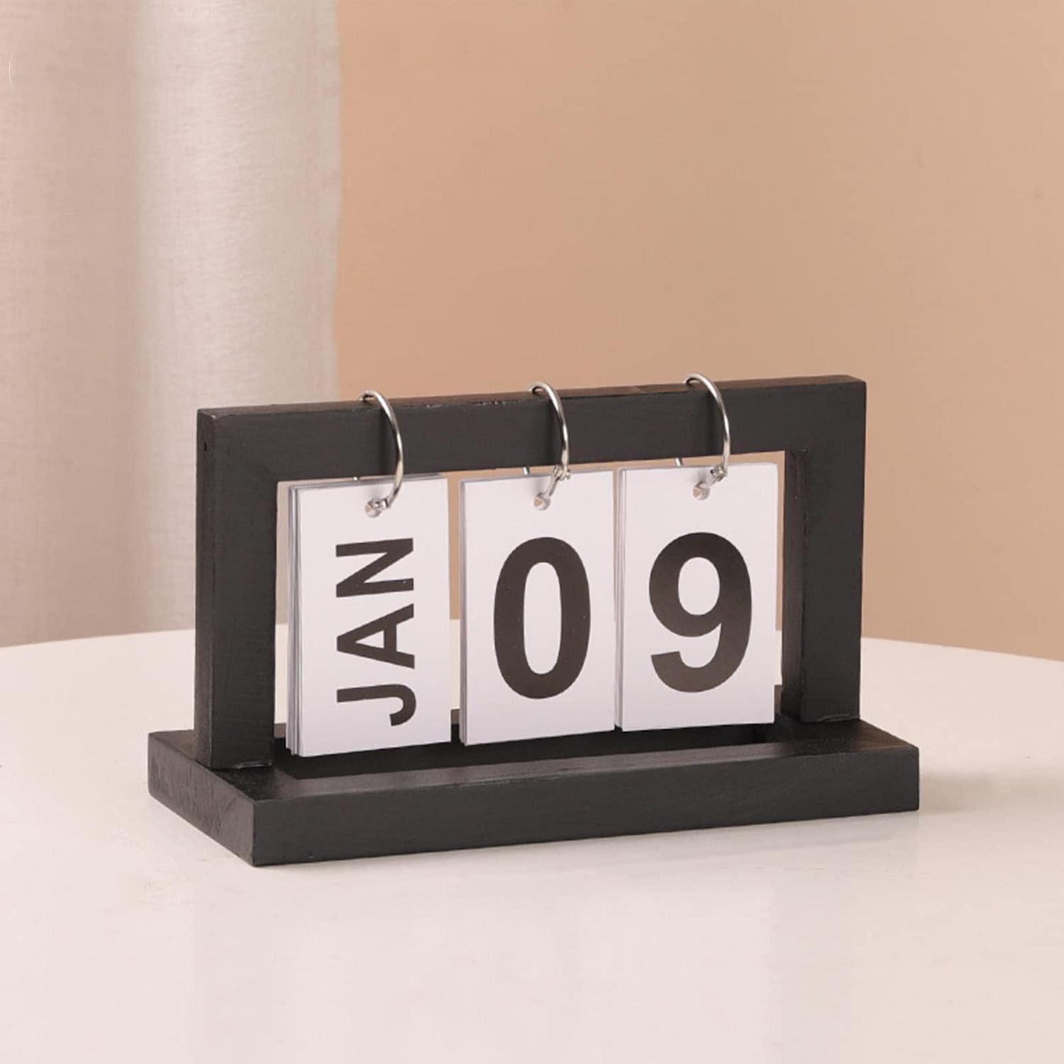 LuxusKollektion ewige Kalender Tischkalender Holz Landhausstil, ewiger Kalender