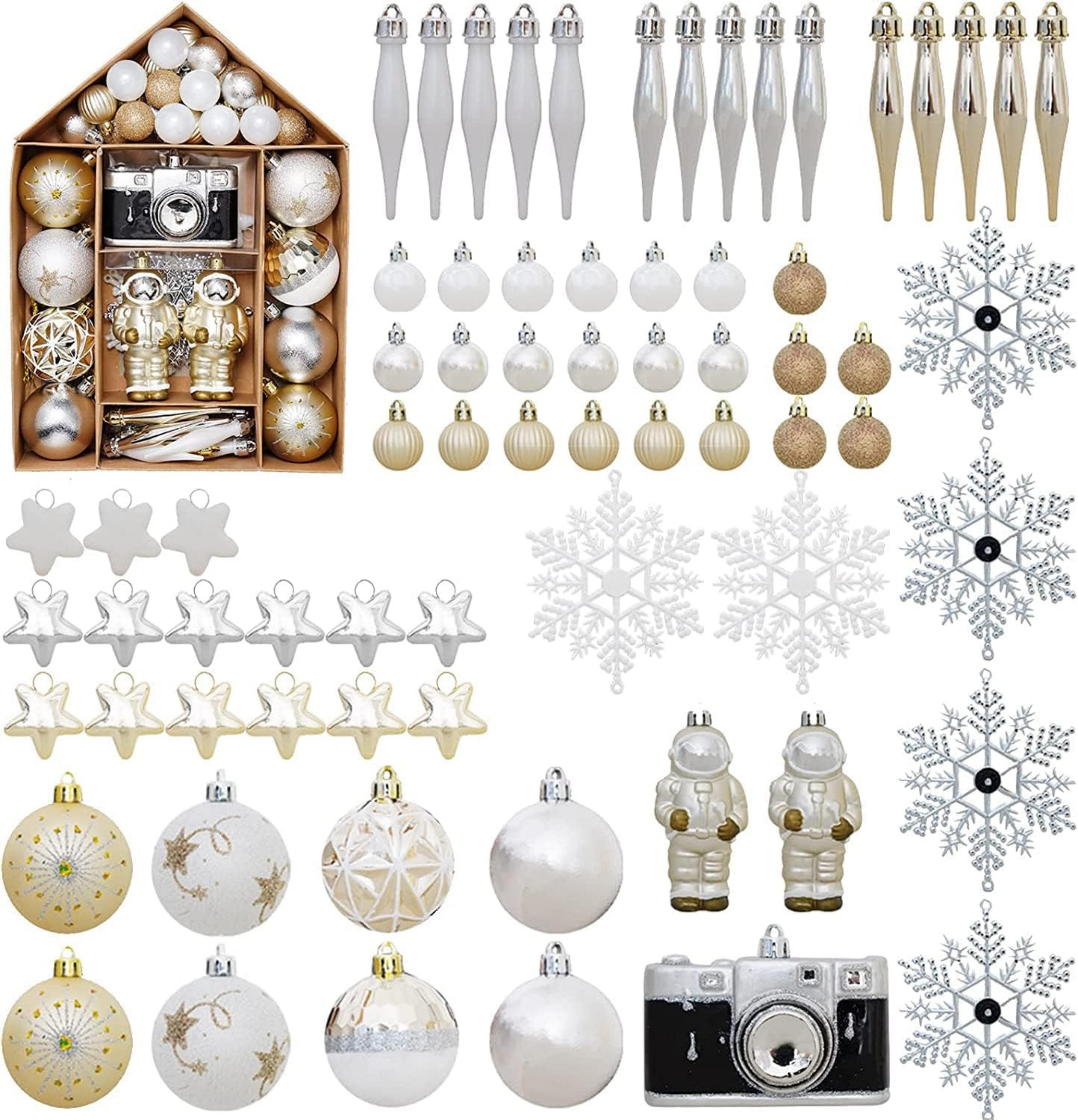 Coonoor Weihnachtsbaumkugel Kunststoff Christbaumkugeln Weihnachtsdeko Weihnachtsbaum (70 St)