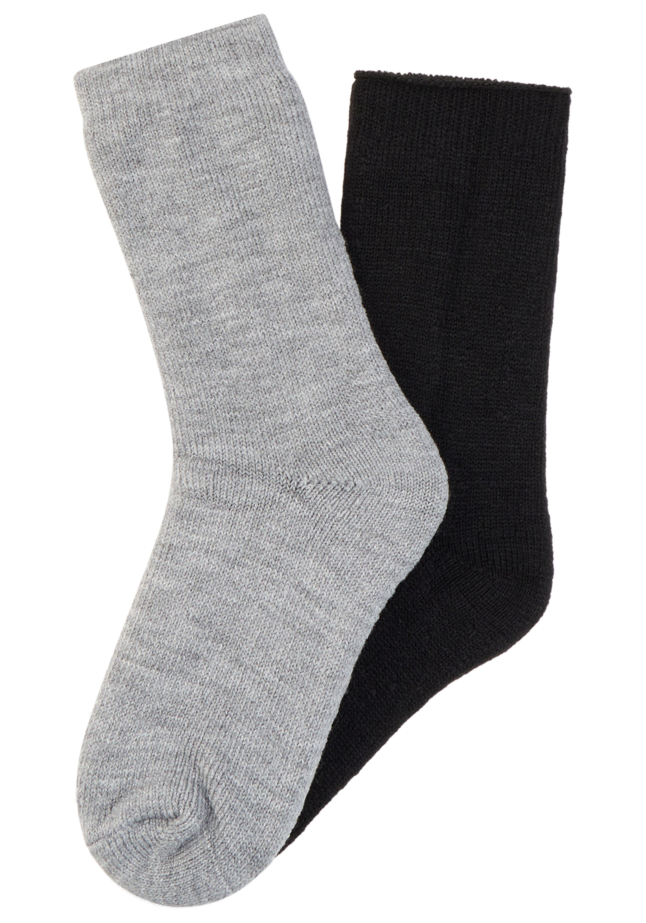 Heatkeeper Socken (2-Paar) Doppelpack gefütterte Wintersocken in schwarz und grau – Bild 2 von 5