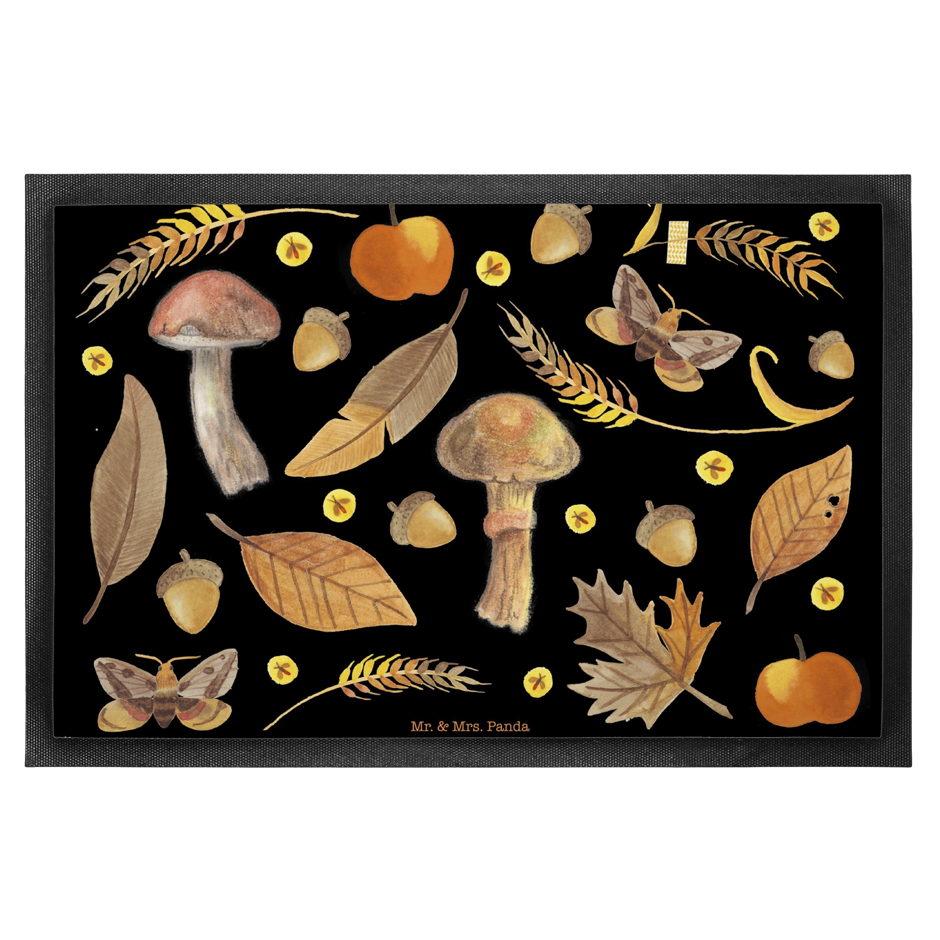 Mr. & Mrs. Panda Fußmatte Herbst - Geschenk, Blatt, Natur, positive Botschaft, Geschenk Natur, Höhe: 0.6 mm