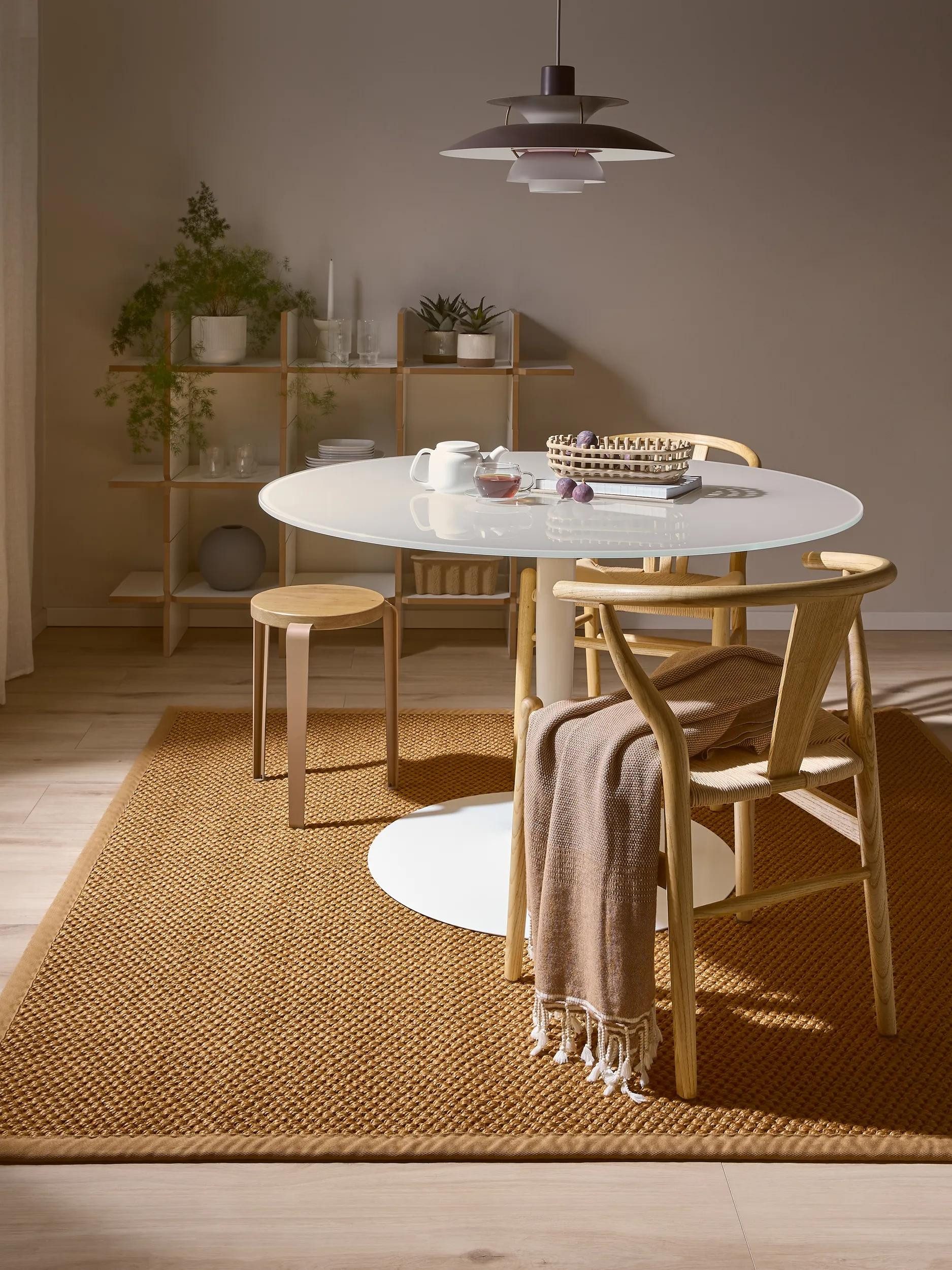 benuta Sisalteppich Greta, quadratisch, Höhe: 5 mm, 100% Sisal Naturfaser, Teppich Wohnzimmer, Esszimmer, Schlafzimmer