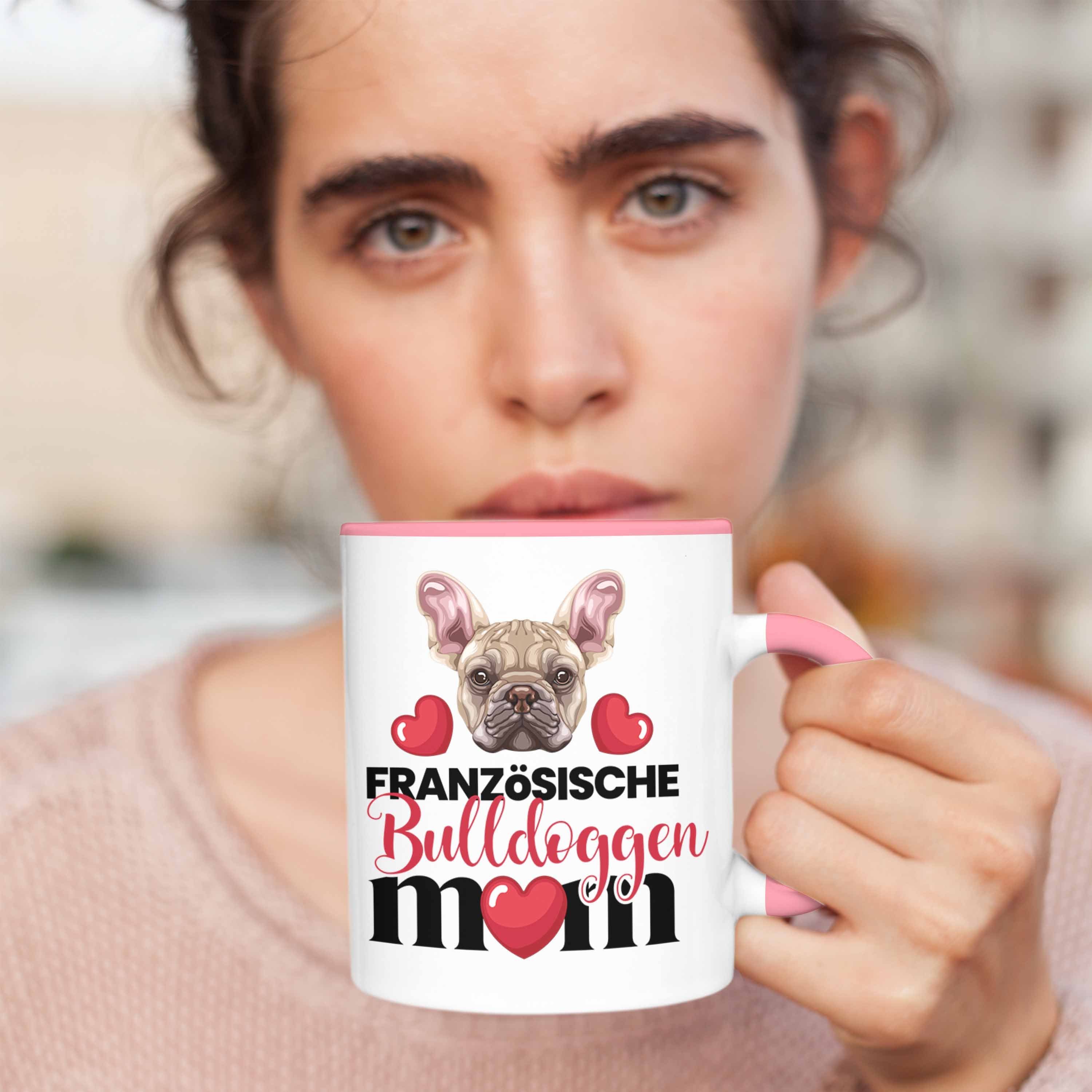 Trendation Geschenk Mama Tasse Tasse Spruc Französische Mom Rosa Lustiger Besitzer Bulldogge