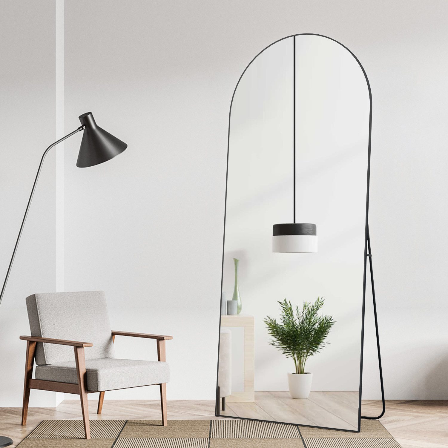 Elemango Ganzkörperspiegel 165x60cm, gewölbt, überdimensionaler Bodenspiege günstig online kaufen