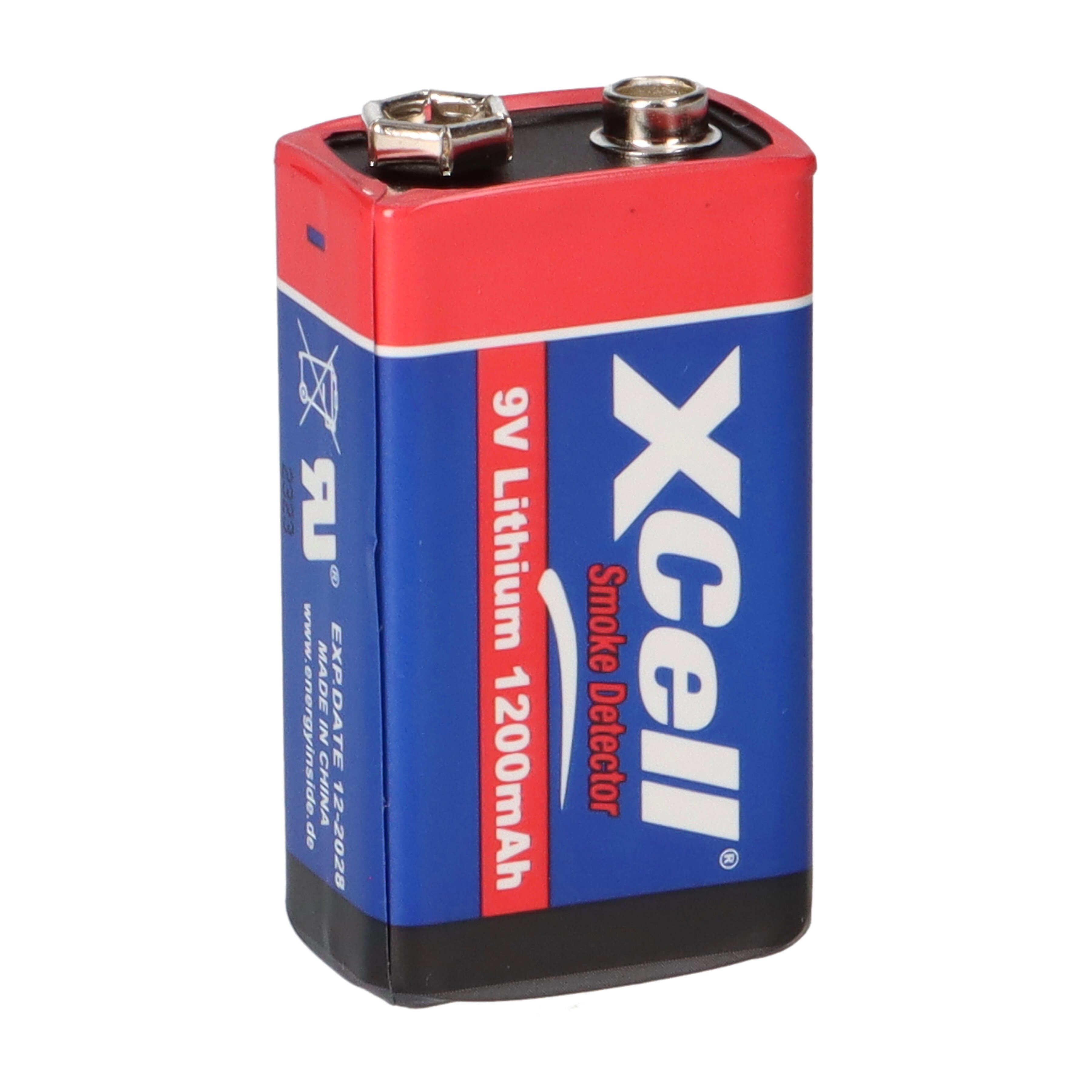 Blister 10x 1er 9V mAh Block Batterie XCell Lithium XCell 6AM6 im 1200