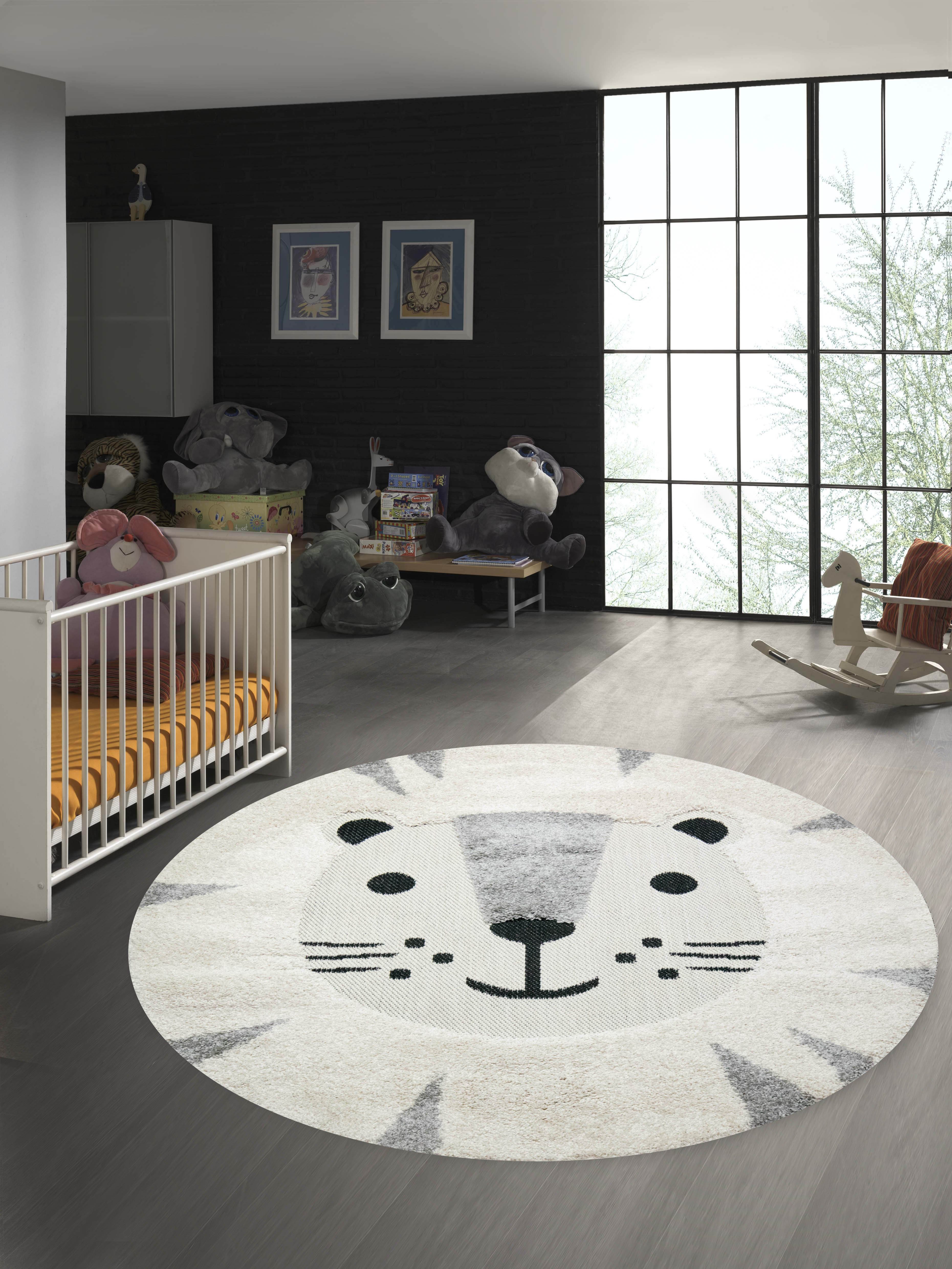 TeppichHome24 Kinderteppich Kinderzimmer 3D Optik Katzenmotiv günstig online kaufen