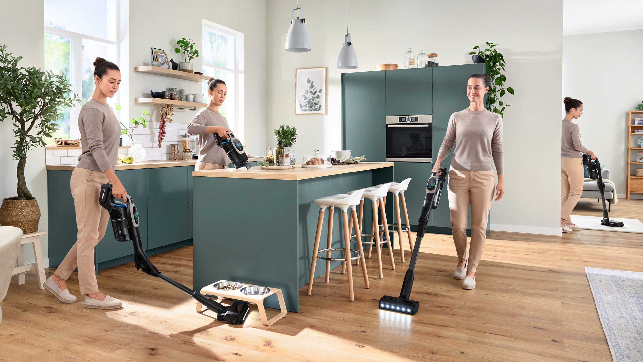 BOSCH Akku-Stielstaubsauger Unlimited 10 BKS1051GQC, MicroClean™ Technology, Display, knickrohr, beutellos, HEPA-Filtersystem, 10 Jahre Motorgarantie, Schnellladegerät, grau