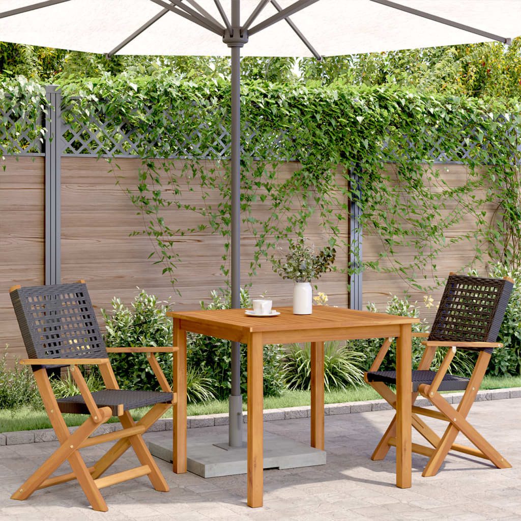 vidaXL Gartenstuhl Gartenstühle 2 Stk. Schwarz günstig online kaufen