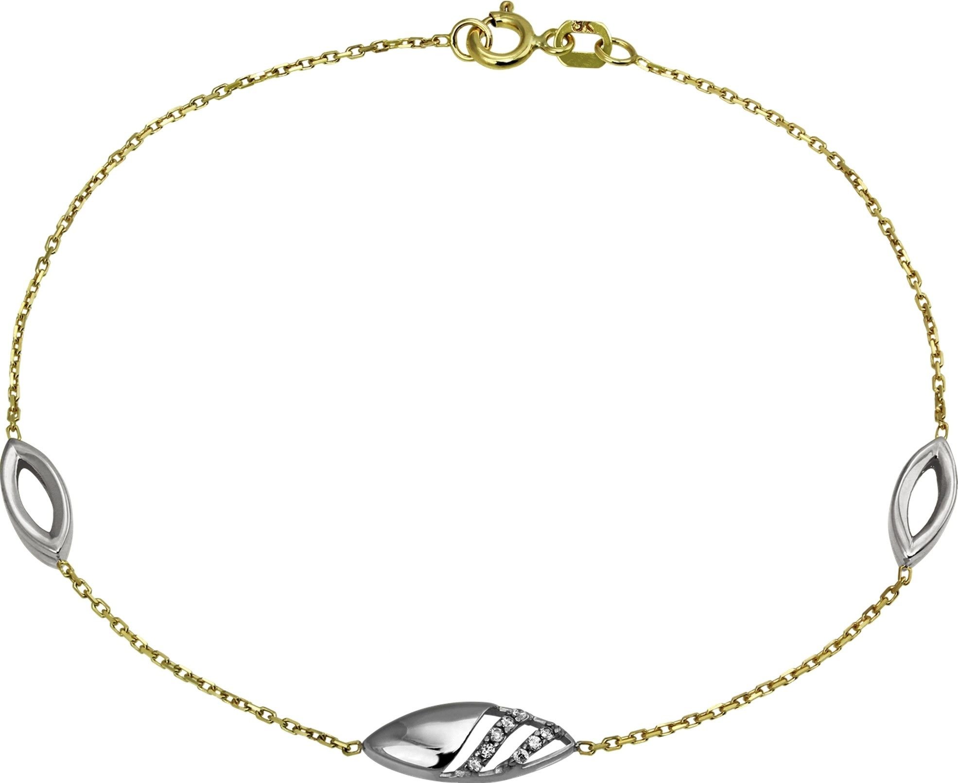GoldDream Goldarmband GoldDream Armband Glamour Zirkonia weiß (Armband), Damen Armband ca. 19cm, 333 Gelbgold - 8 Karat, Farbe: gold