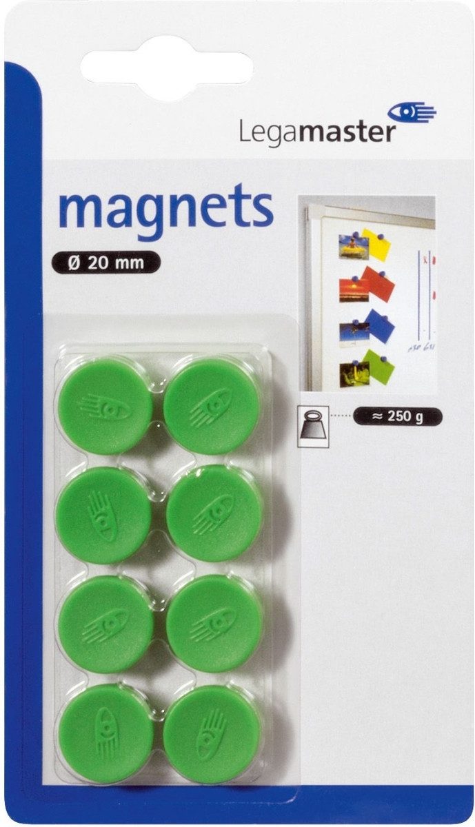 LEGAMASTER Magnet Haftmagnet 20 mm 8 Stück grün