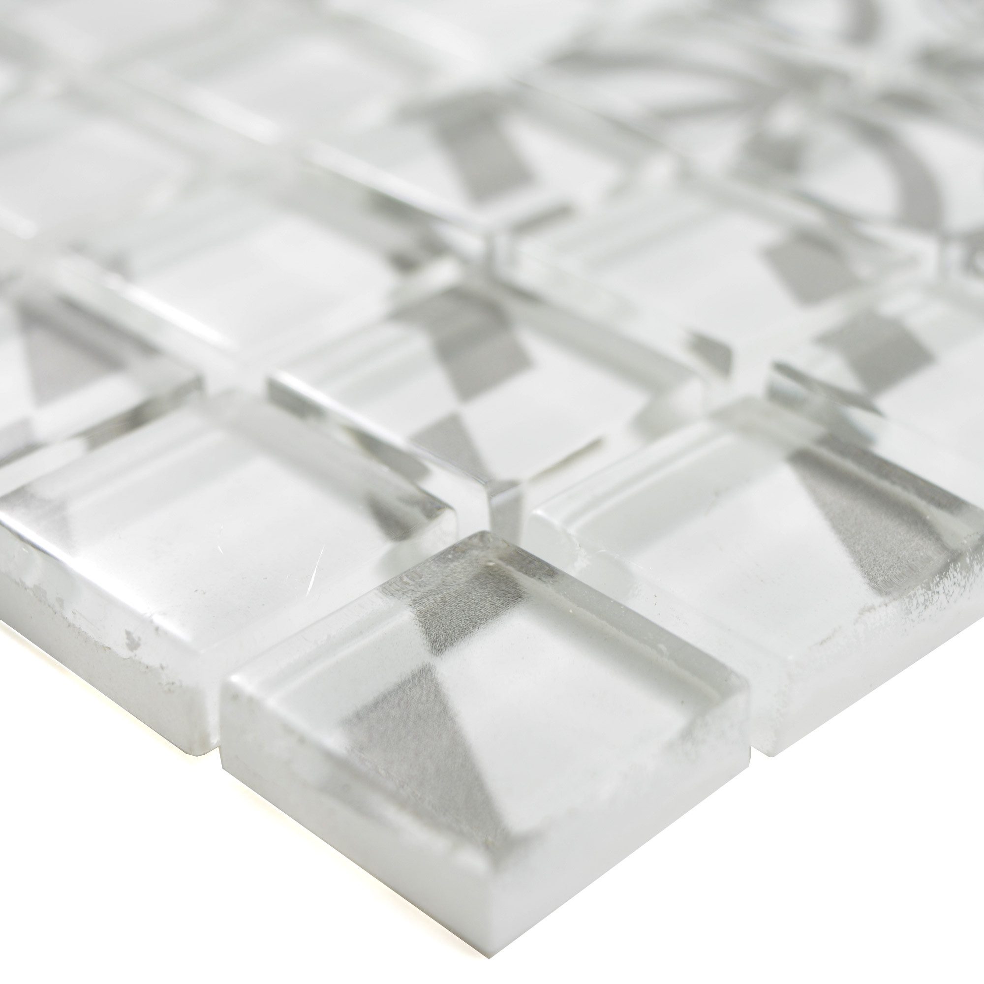 Mosafil Mosaikfliesen Glasmosaik Retrofliesen Noya Vintage, Glas 30.000x30.000, grau, Wasserfest