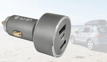 SHP International Trading GmbH SPH - USB Auto-Ladegerät 3 in 1 USB-Ladegerät (Fast Charge mit automatische Ladespannungsanpassung)