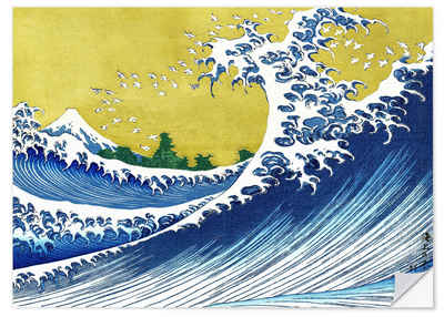 Posterlounge Wandfolie Katsushika Hokusai, Der Fuji am Meer, Wohnzimmer Maritim Malerei