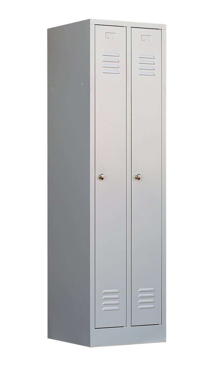Steelboxx Spind 2er Kleiderspind Spindschrank Metall 180x50x50mm (1-St) Komplett verschweißt und montiert, keine Montage erforderlich