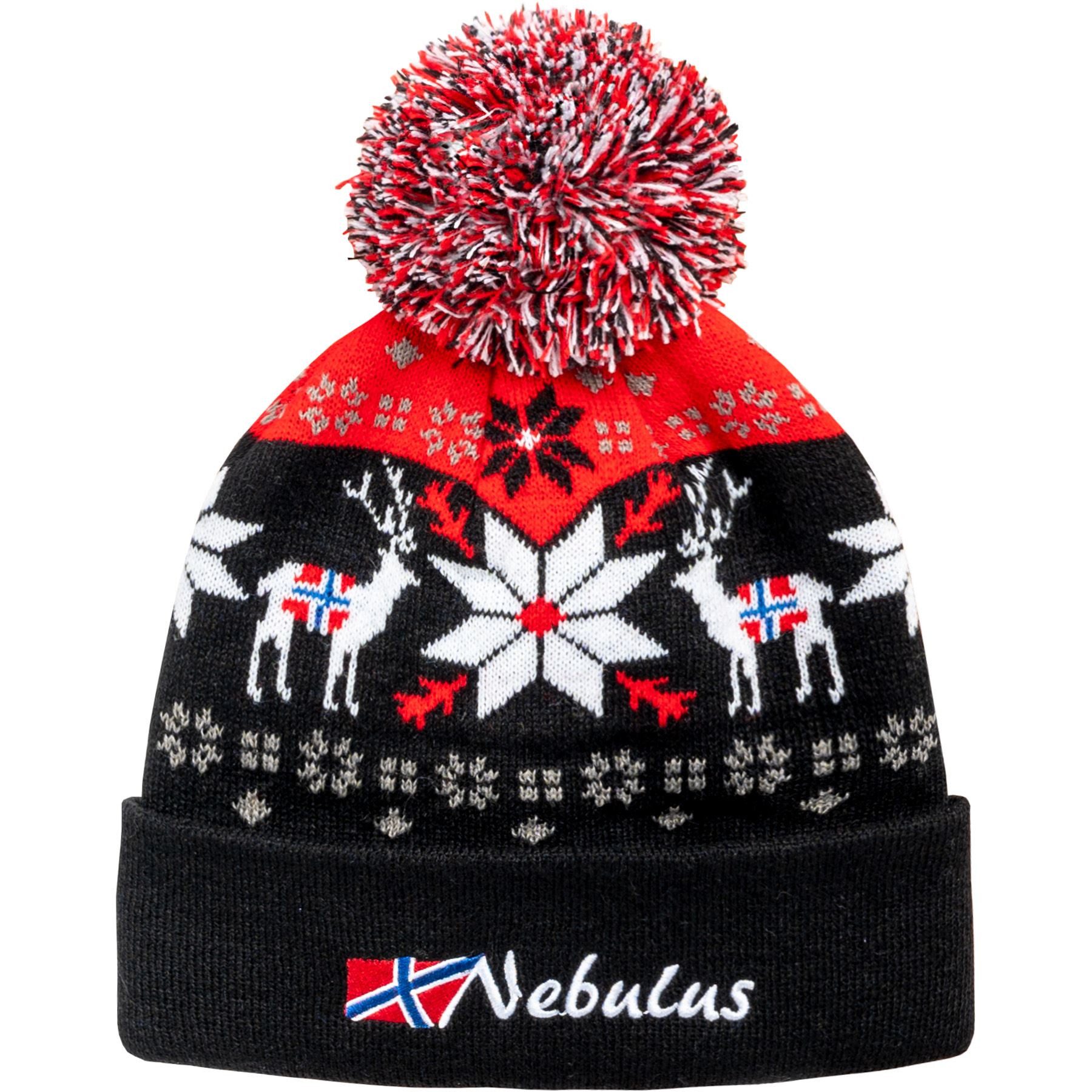 Nebulus Mütze & Schal INVERNO, P5972 - Unisex, schwarz-rot, Onesize günstig online kaufen