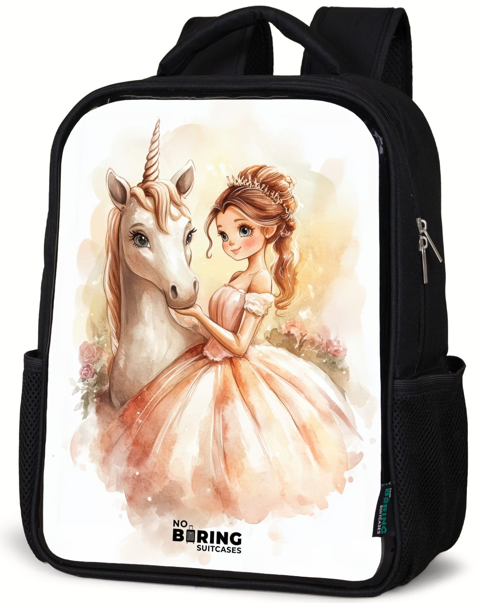 Rucksack Prinzessin im Kleid mit weißem Einhorn