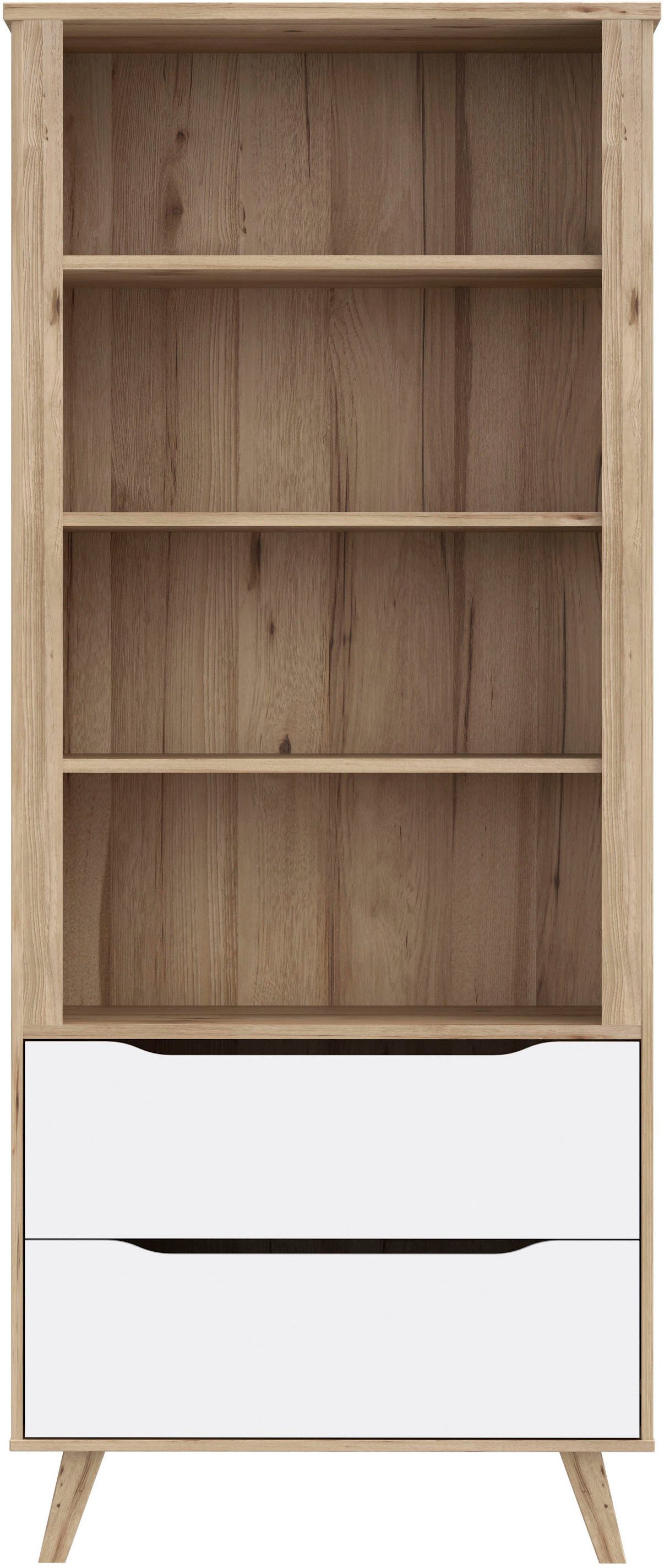 FORTE Wandregal Vankka Regal 2 Schubkästen, Regal, Holzfüße, Einlegeböden variabel, 2 Schubkästen – Bild 4 von 5