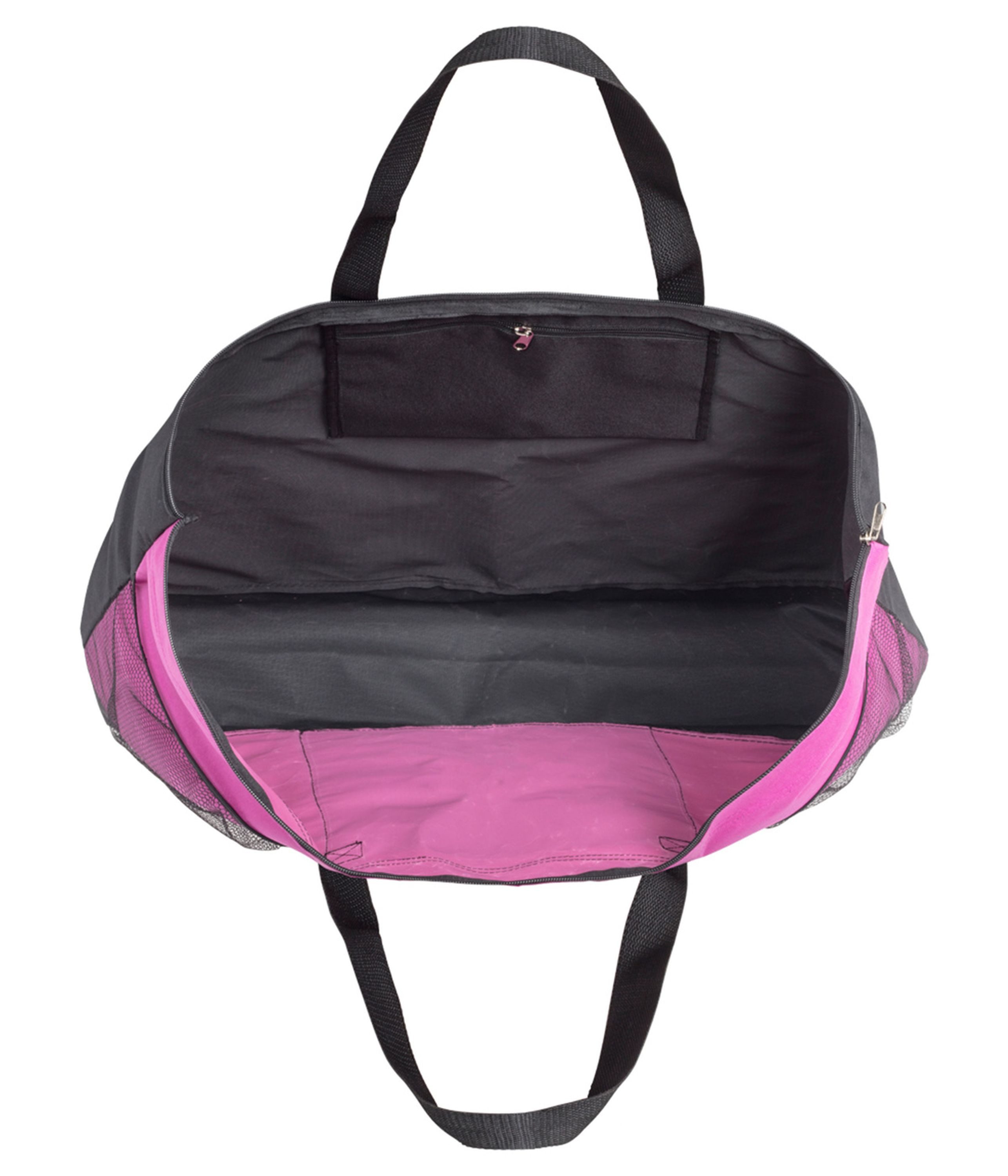 Fashy Shopper Fashy - Große XXL Strandtasche Badetasche Umhängetasche Pink Schwarz