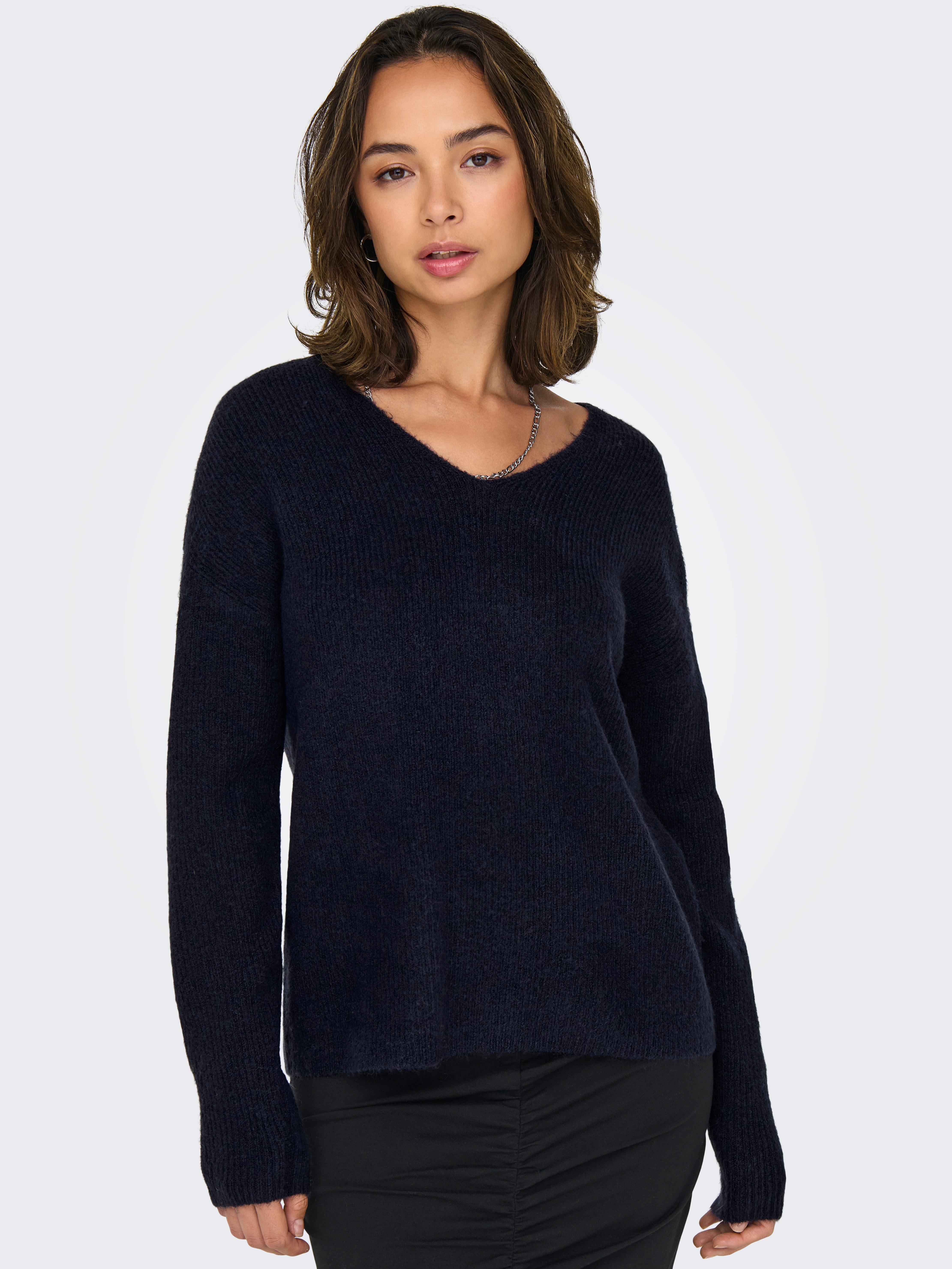 ONLY Strickpullover ONLCAMILLA V-NECK L/S PULLOVER KNT NOOS Materialmix, regular fit