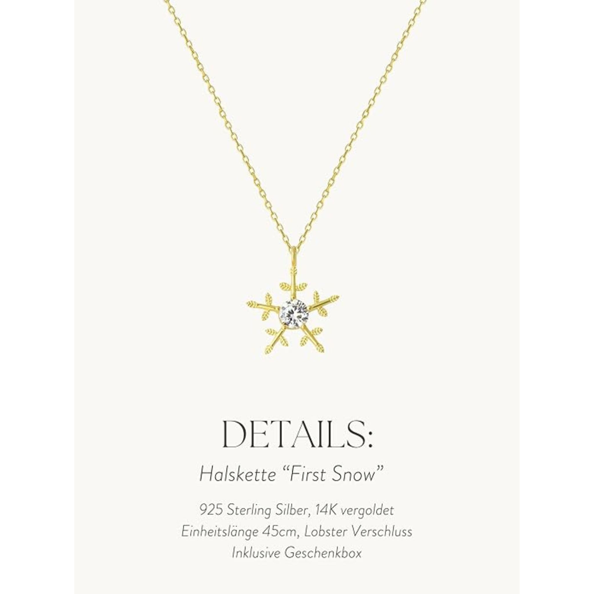 Einzelstück Charm-Kette Schneeflocken Halskette 925 Sterling Silber