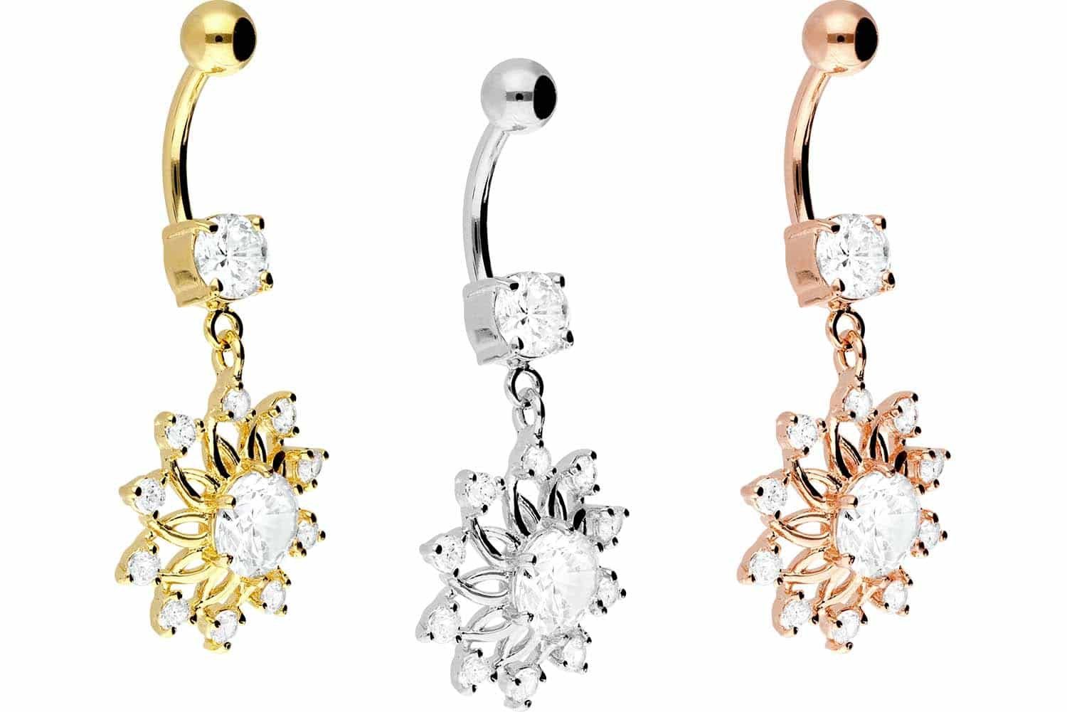 PIERCINGLINE Bauchnabelpiercing Chirurgenstahl Bananabell mit Brass-Design günstig online kaufen