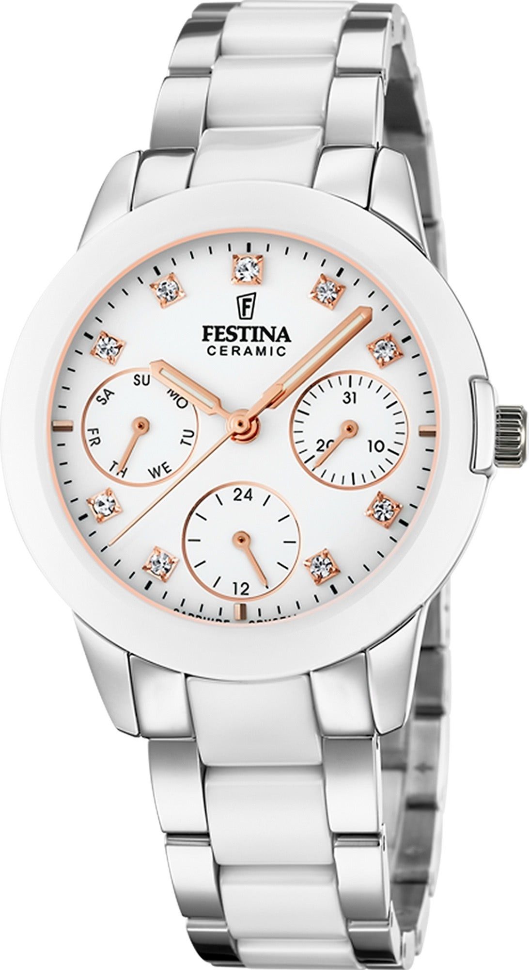 Festina Quarzuhr Festina Damen Uhr F20497/1 Edelstahlband, (Analoguhr), Dam günstig online kaufen