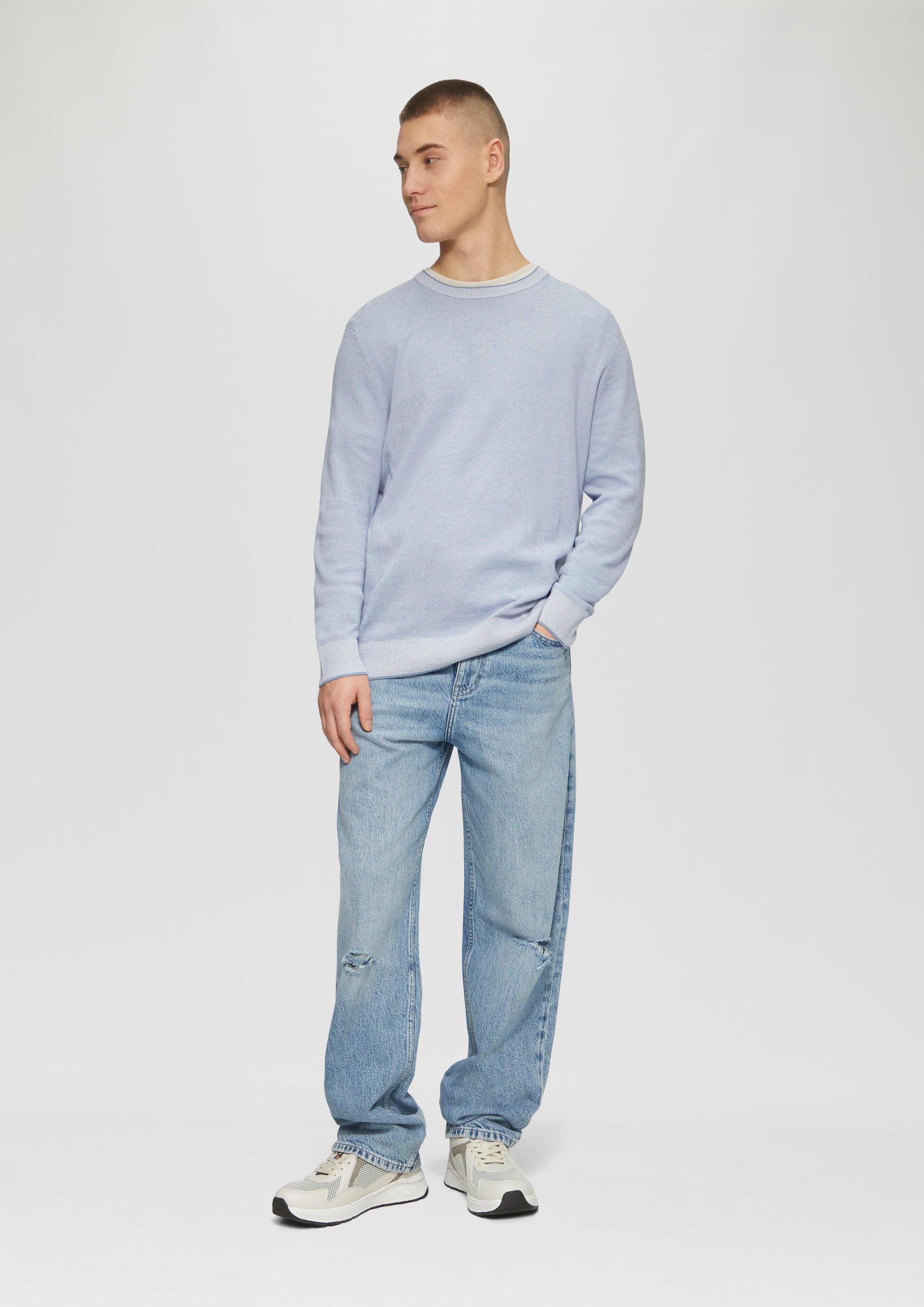 QS Longpullover Strickpullover Strickpullover in Melange-Optik