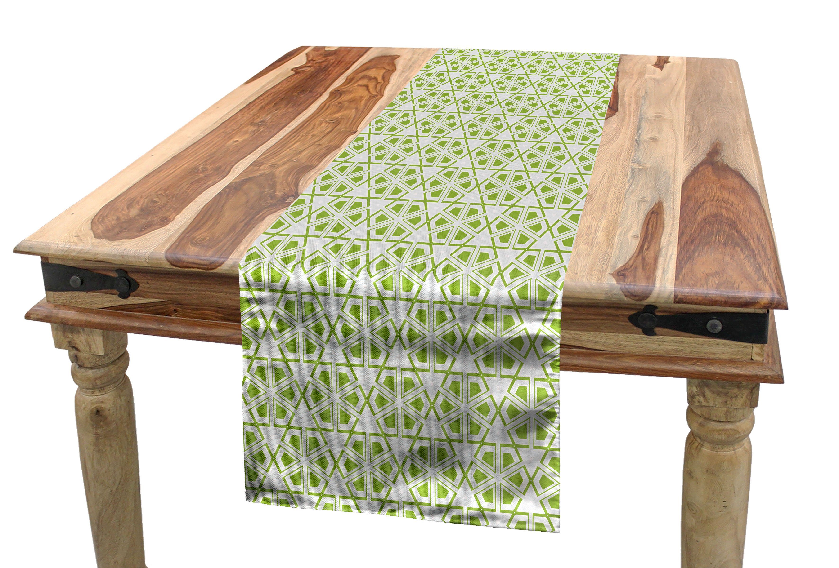 Abakuhaus Tischläufer Esszimmer Küche Rechteckiger Dekorativer Tischläufer, geometrisch Polygonen und Hexagone