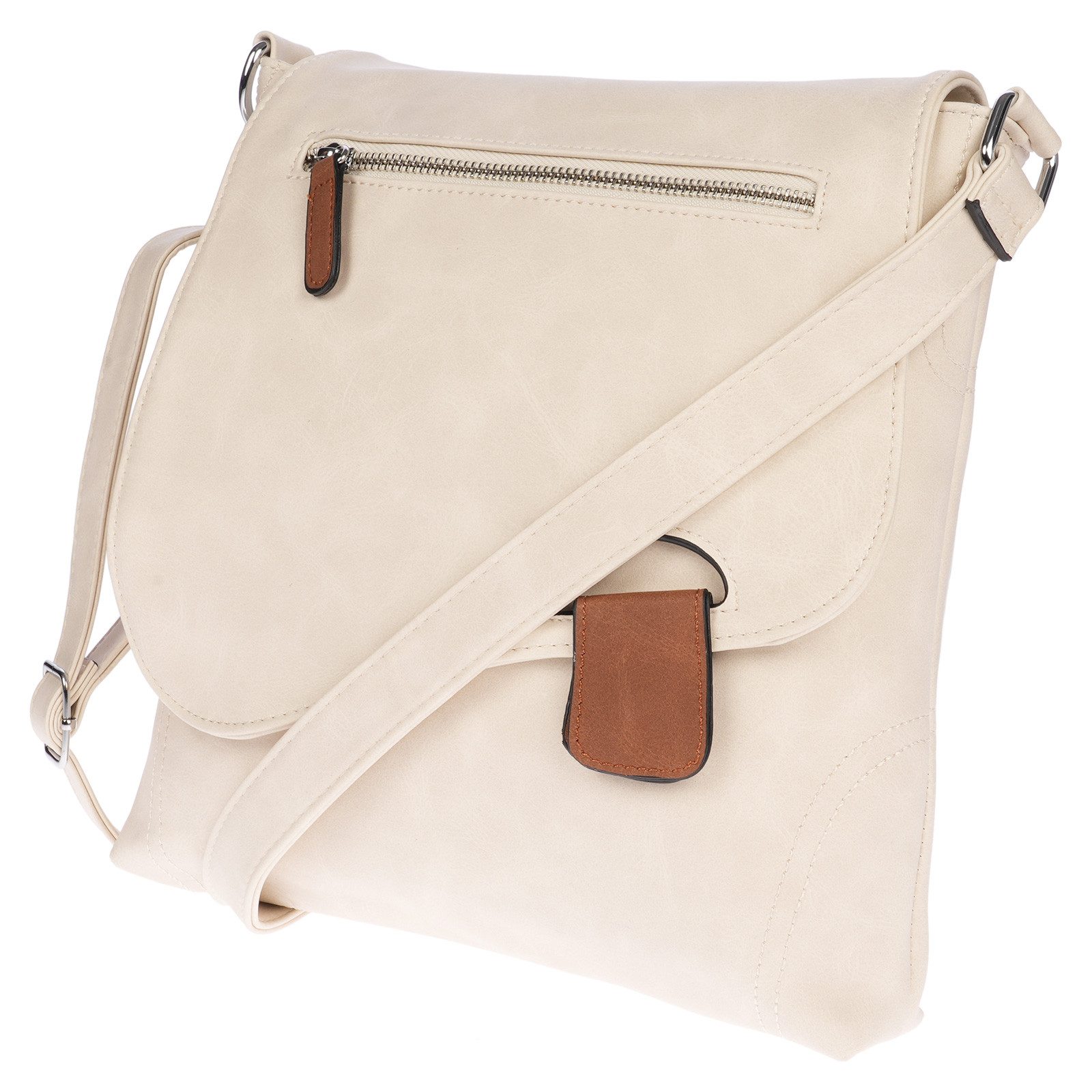 Christian Wippermann Umhängetasche Große Damen Tasche Umhängetasche Leder Optik, Crossover Leder Optik