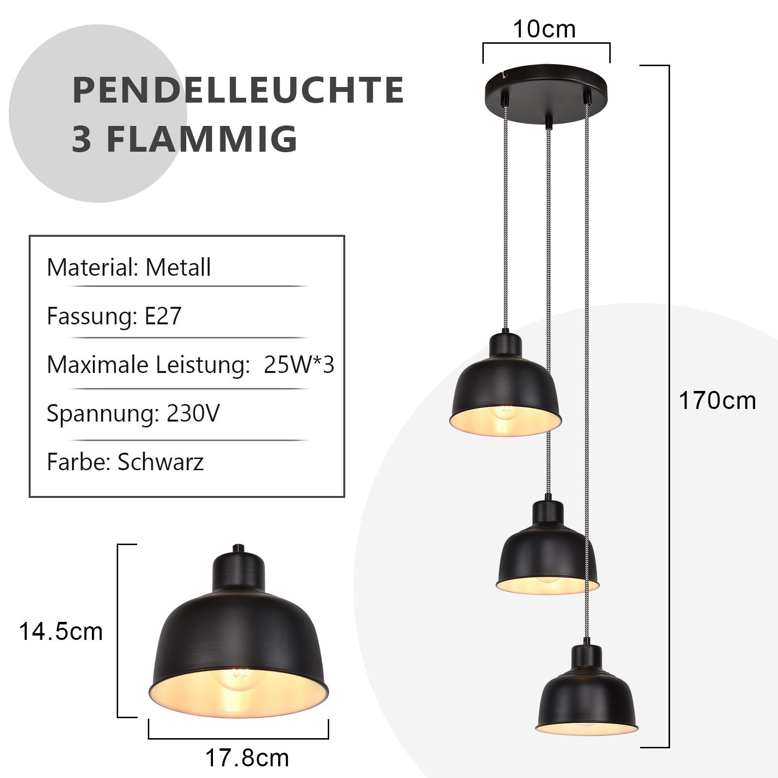 ZMH Pendelleuchte Esstisch Hängelampe Schlafzimmer: Vintage günstig online kaufen