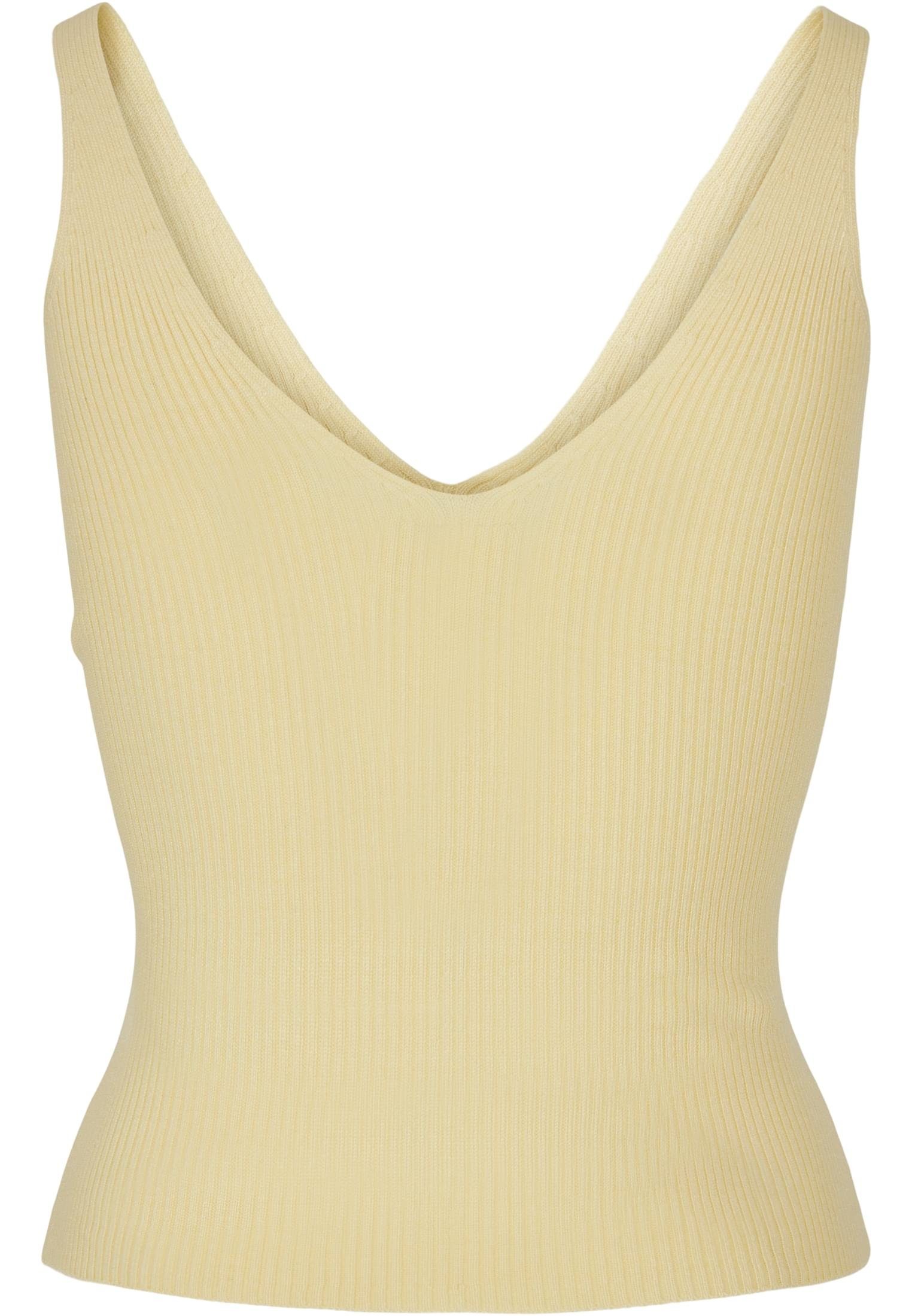 URBAN CLASSICS T-Shirt Damen Ladies (1-tlg) Rib Top softyellow Knit