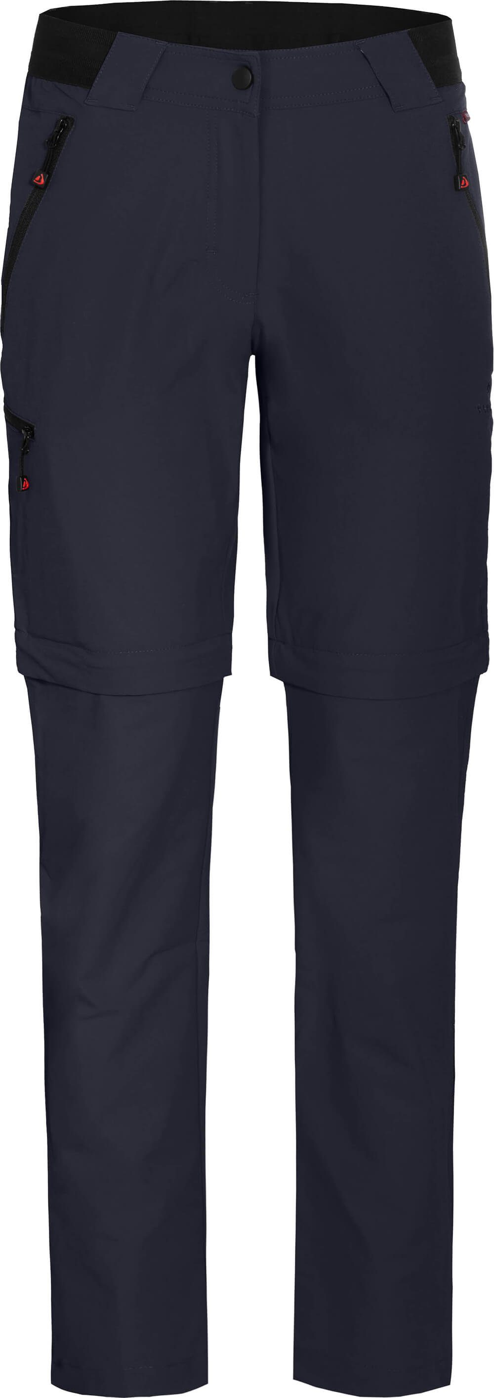 Bergson Zip-off-Hose VIDAA COMFORT Zipp-Off Damen Wanderhose, leicht, strapazierfähig, Langgrößen, Nacht blau