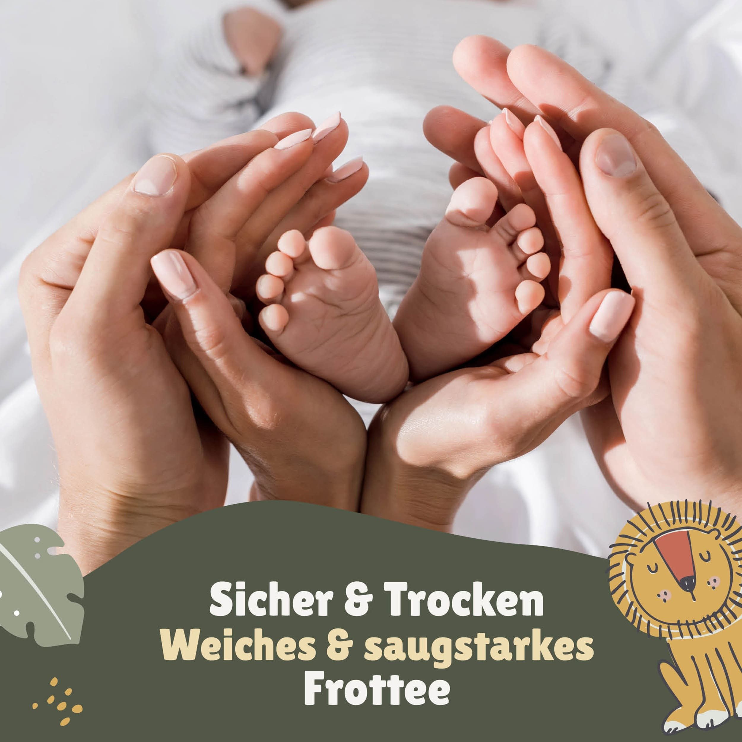 Familando Kapuzenhandtuch Löwe, Gold Gelb, 80x80 cm, 100% Baumwolle, Frottee, Frottee (1-St), mit süßen Ohren an der Kapuze